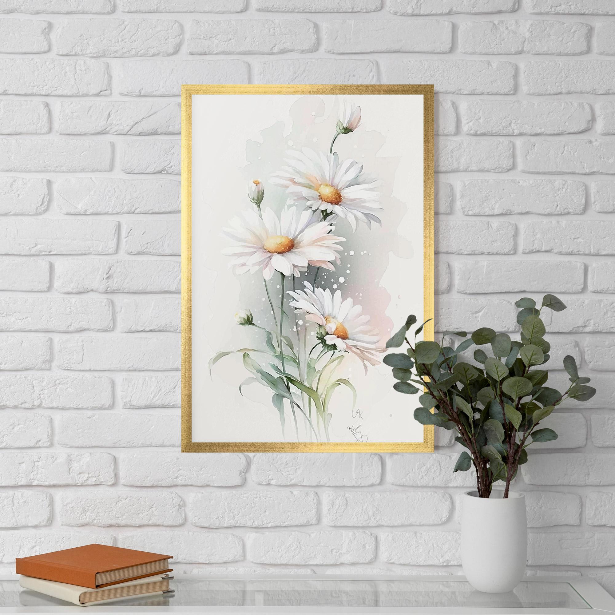 Gerahmte Poster Dreamy White Daisy mockup 5