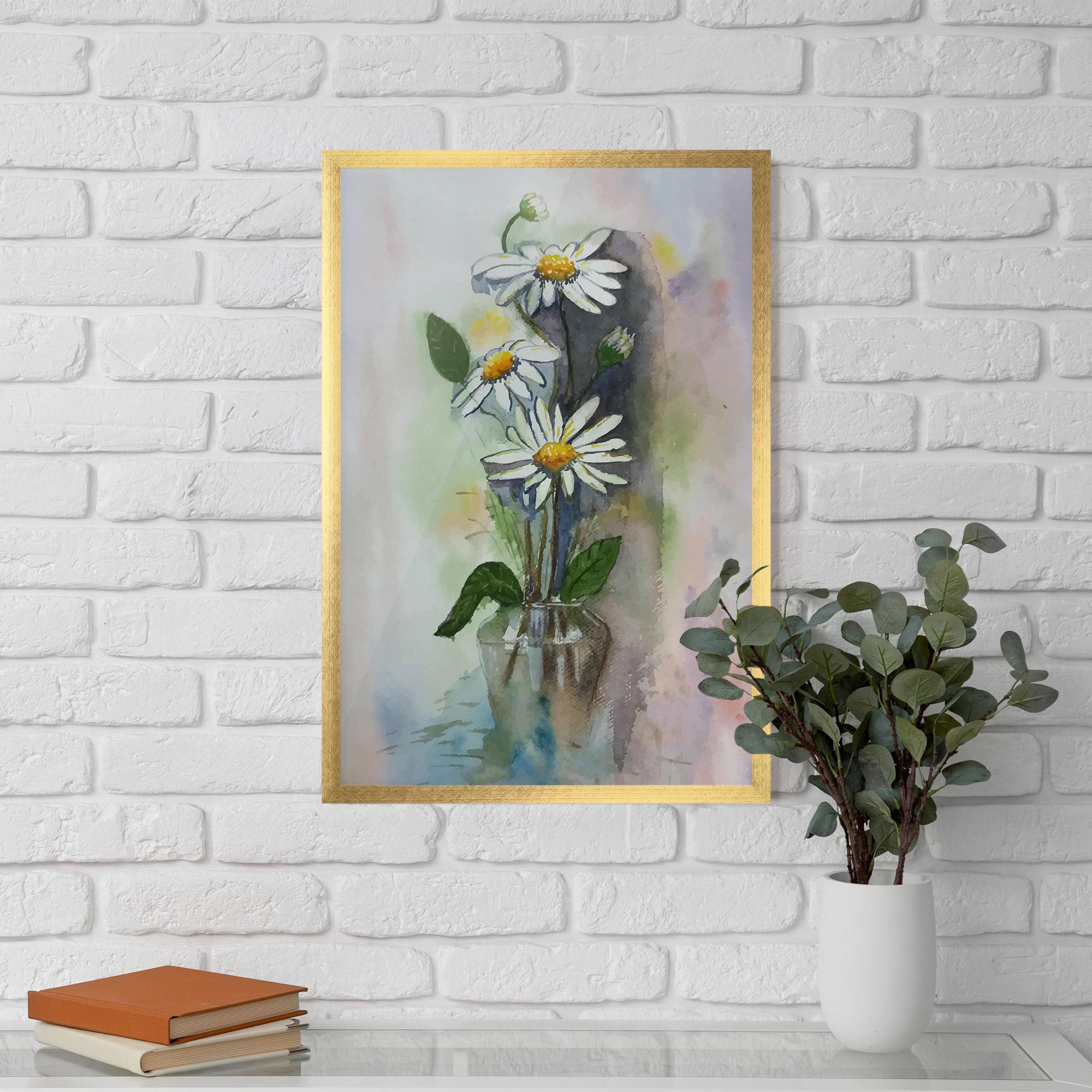 Gerahmte Poster Old Daisy Paint mockup 5