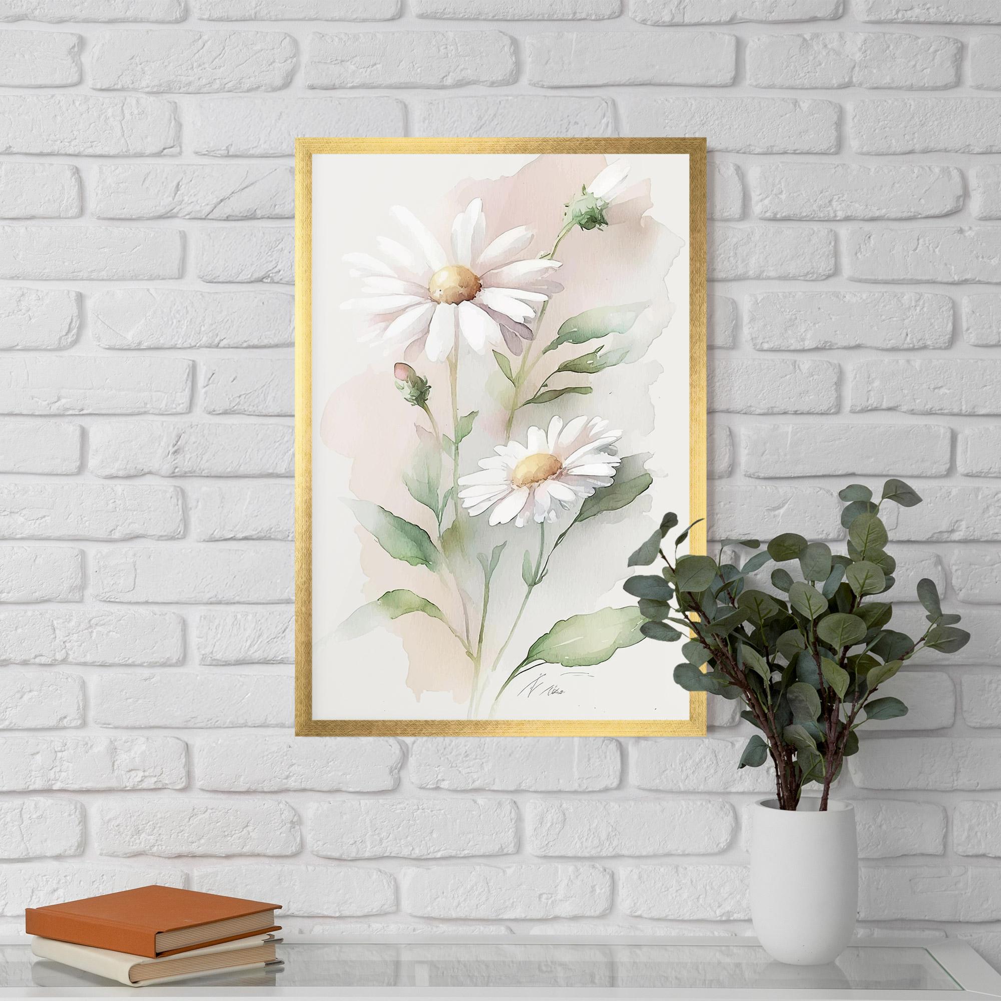 Gerahmte Poster Painted Pretty Daisy mockup 5