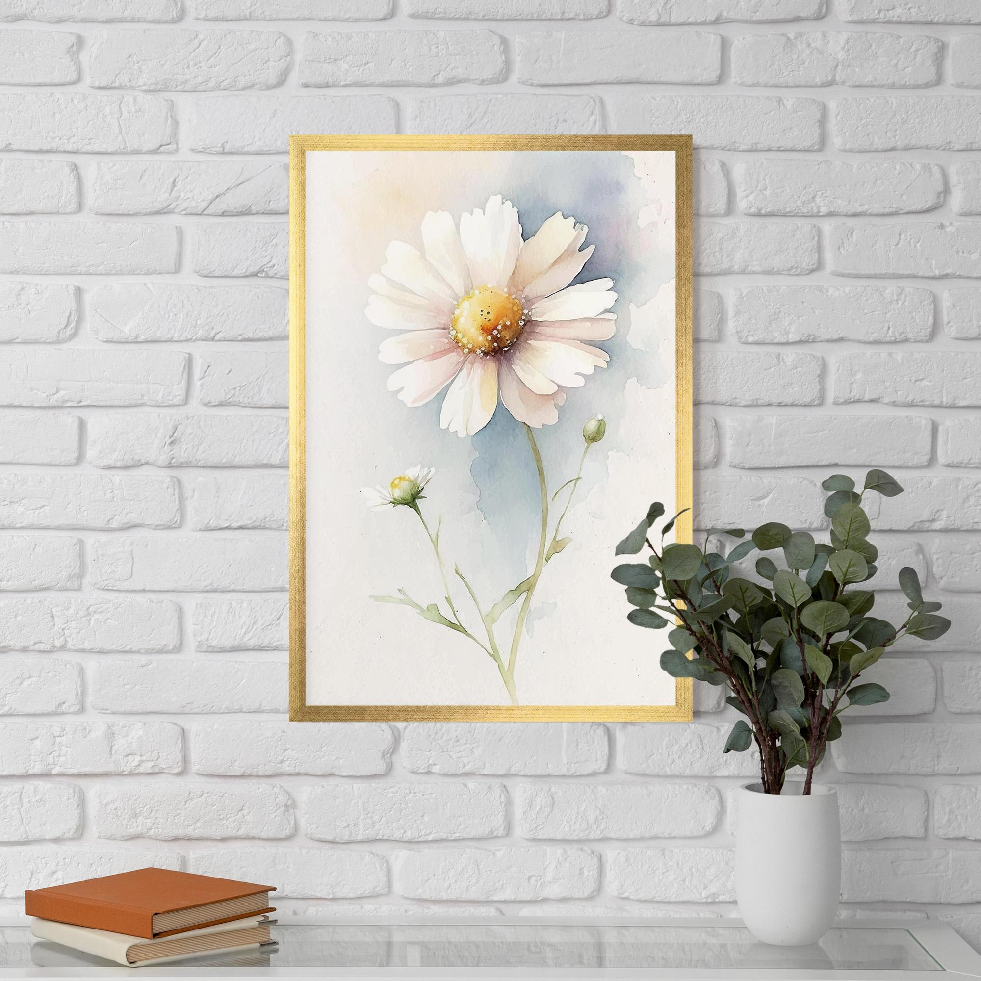 Gerahmte Poster Painted White Daisy mockup 5