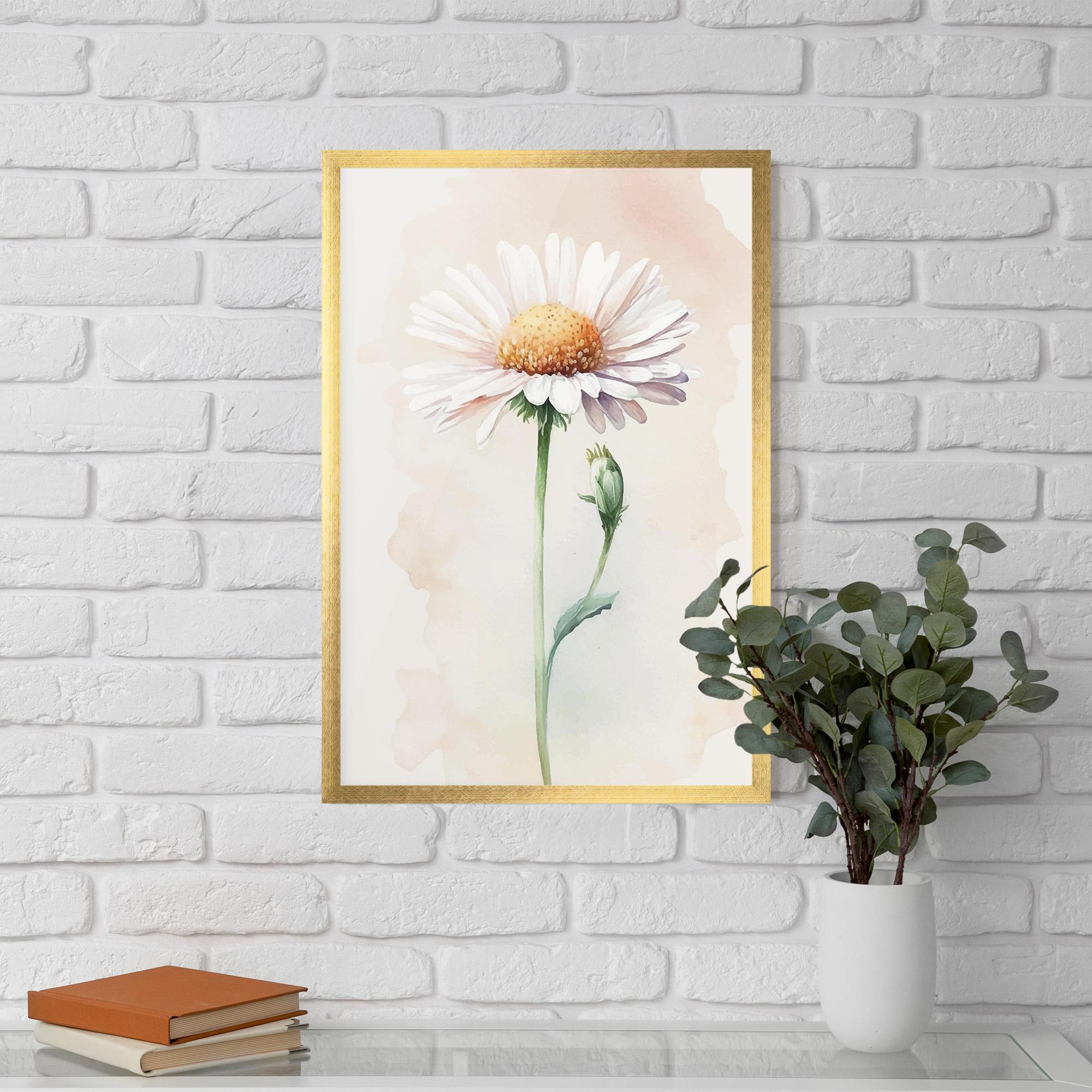 Gerahmte Poster Watercolor Daisy mockup 5