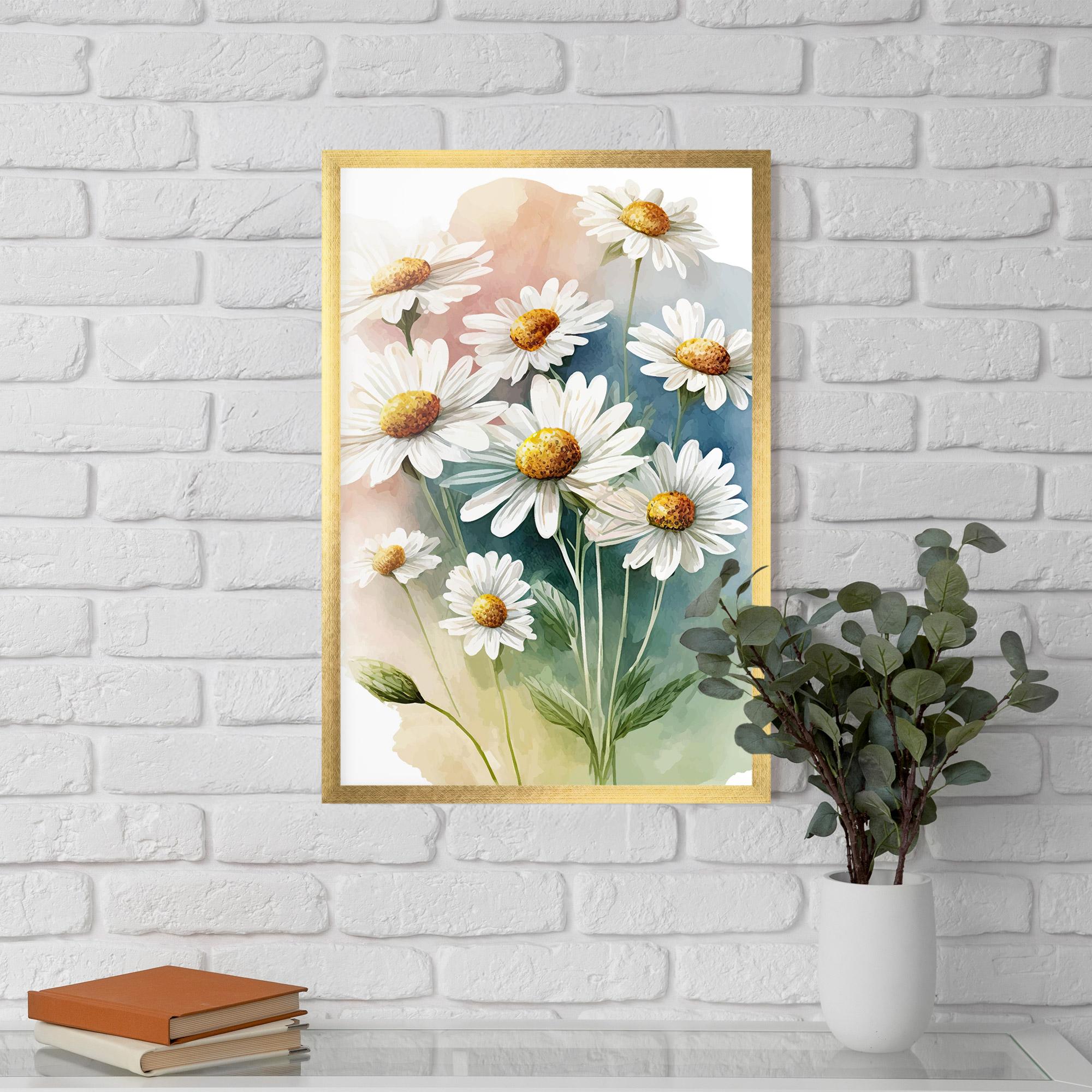Gerahmte Poster White Daisy Art mockup 5