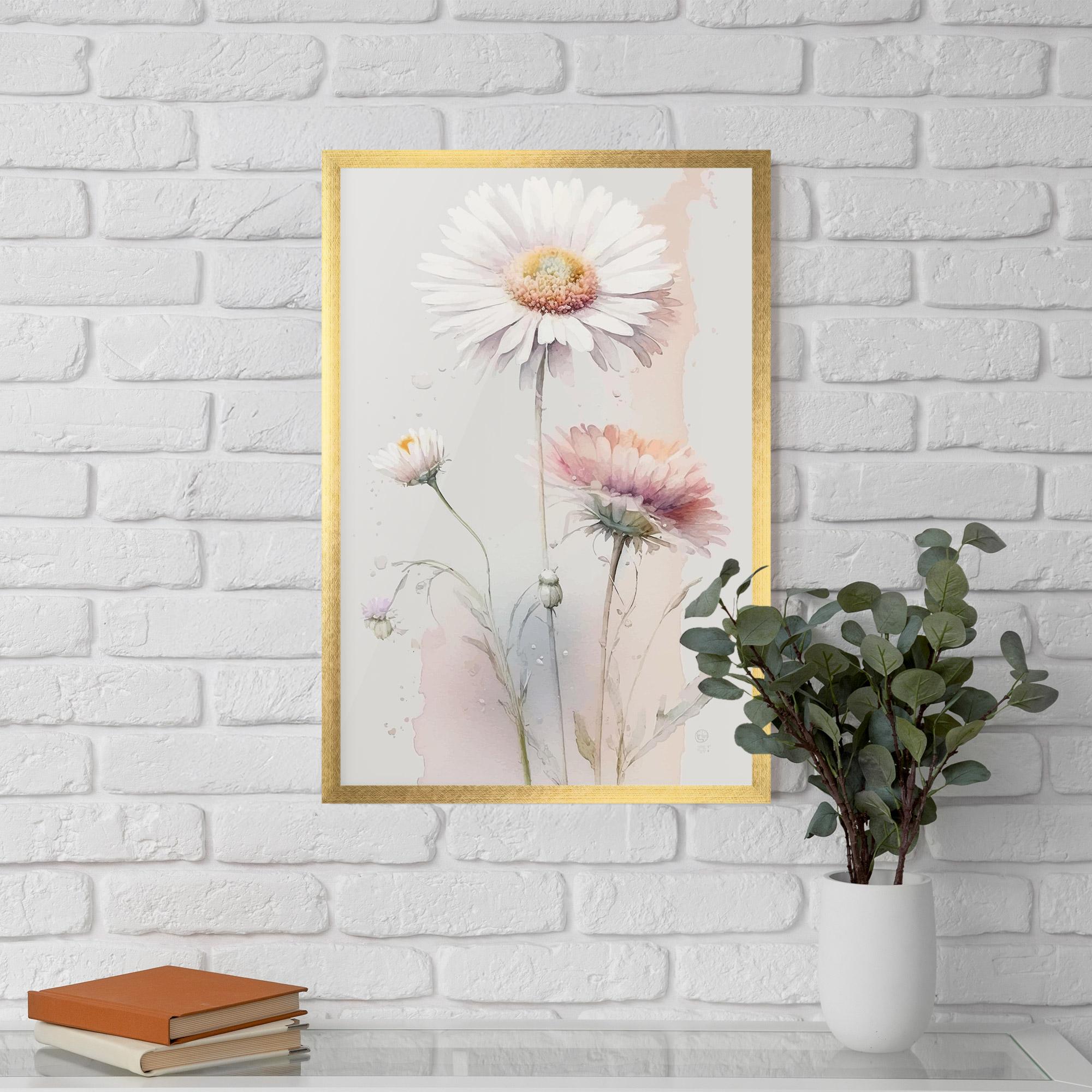 Gerahmte Poster White Painted Daisy mockup 5
