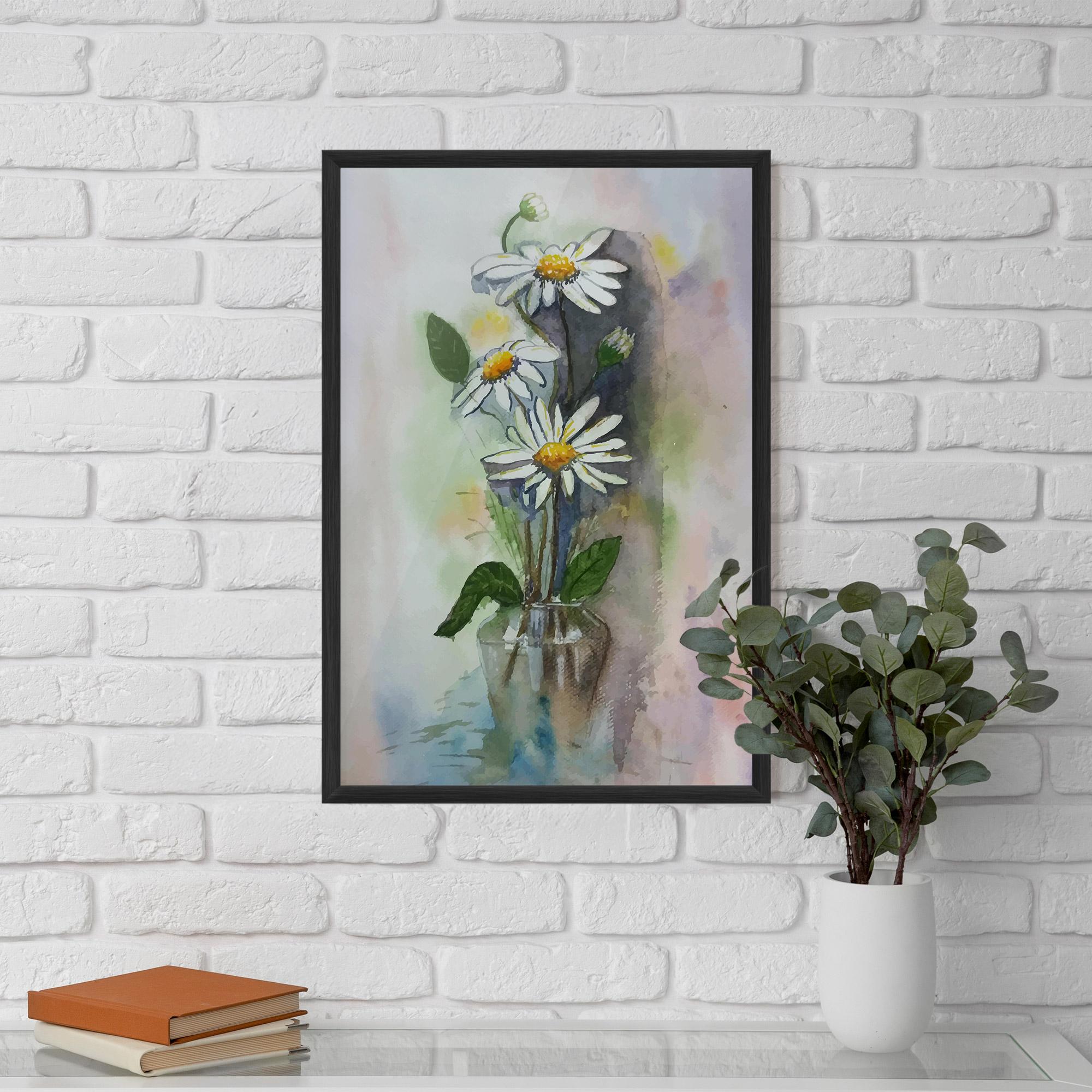 Gerahmte Poster Old Daisy Paint mockup 5