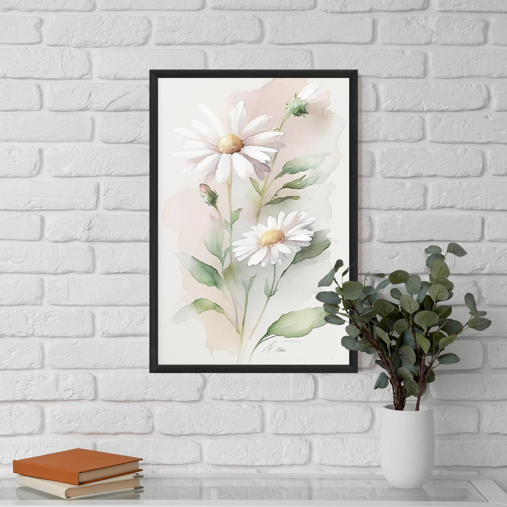 Gerahmte Poster Painted Pretty Daisy mockup 5