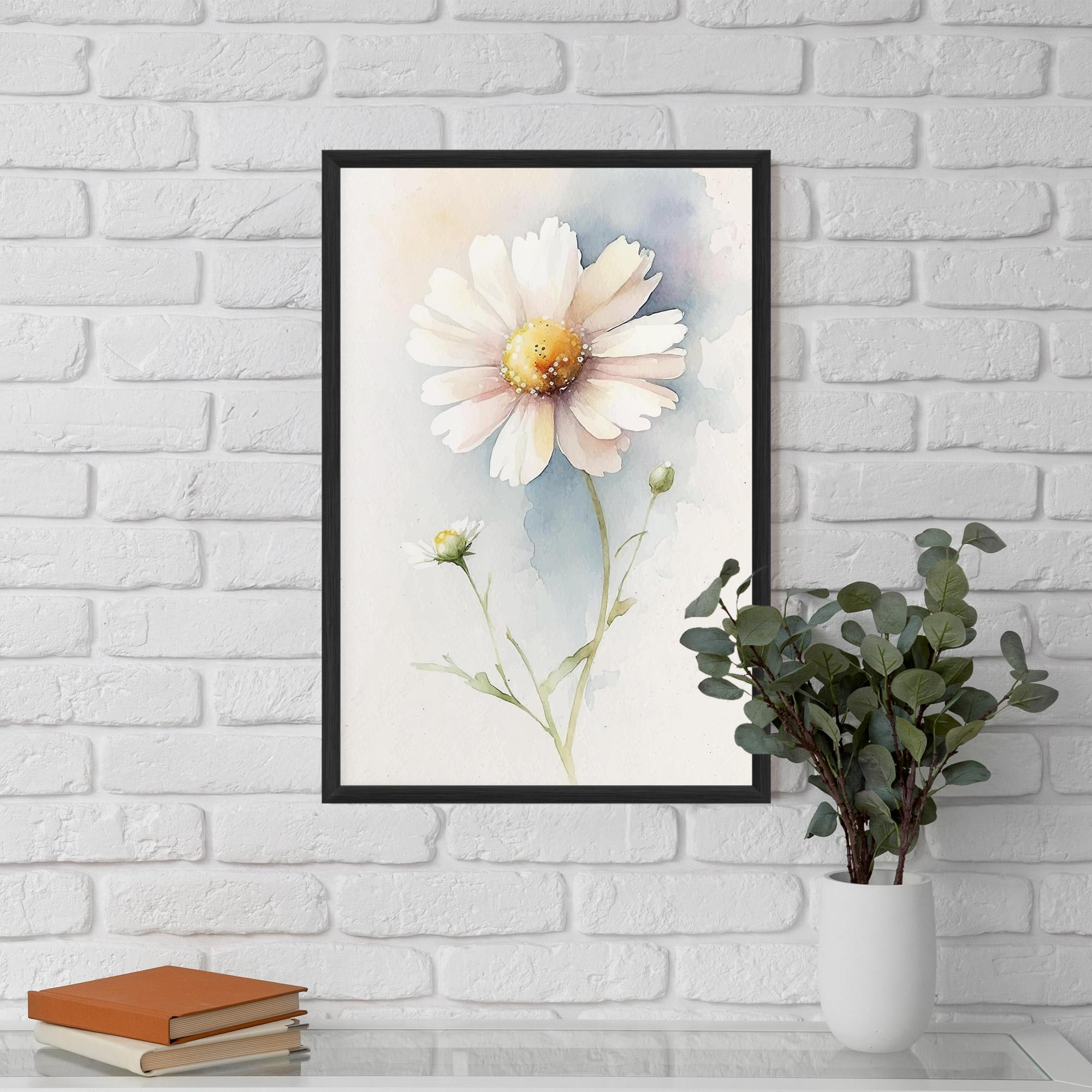Gerahmte Poster Painted White Daisy mockup 5