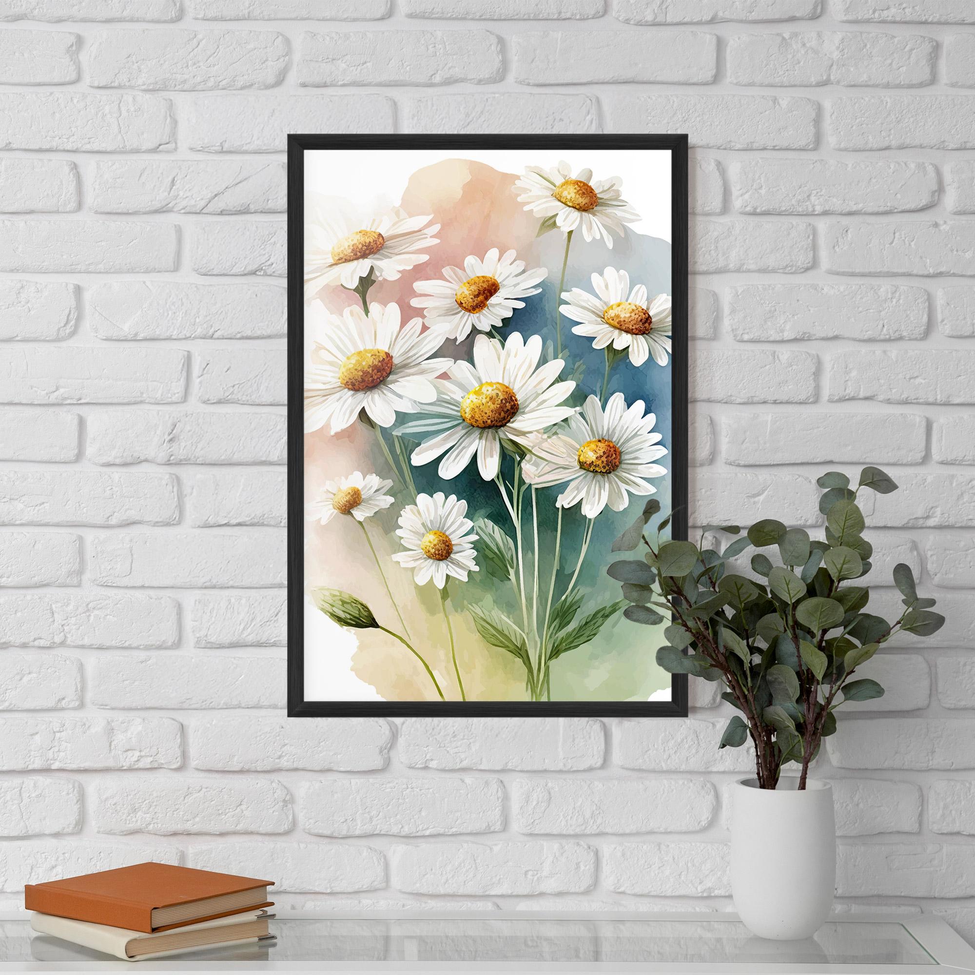 Gerahmte Poster White Daisy Art mockup 5