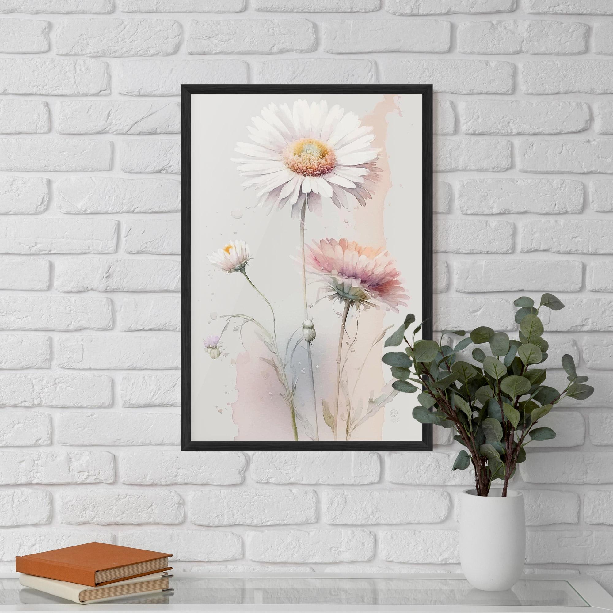 Gerahmte Poster White Painted Daisy mockup 5