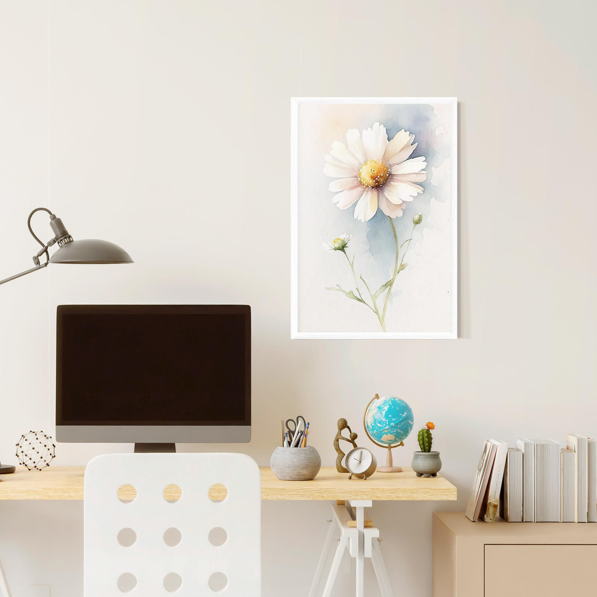 Gerahmte Poster Painted White Daisy mockup 6