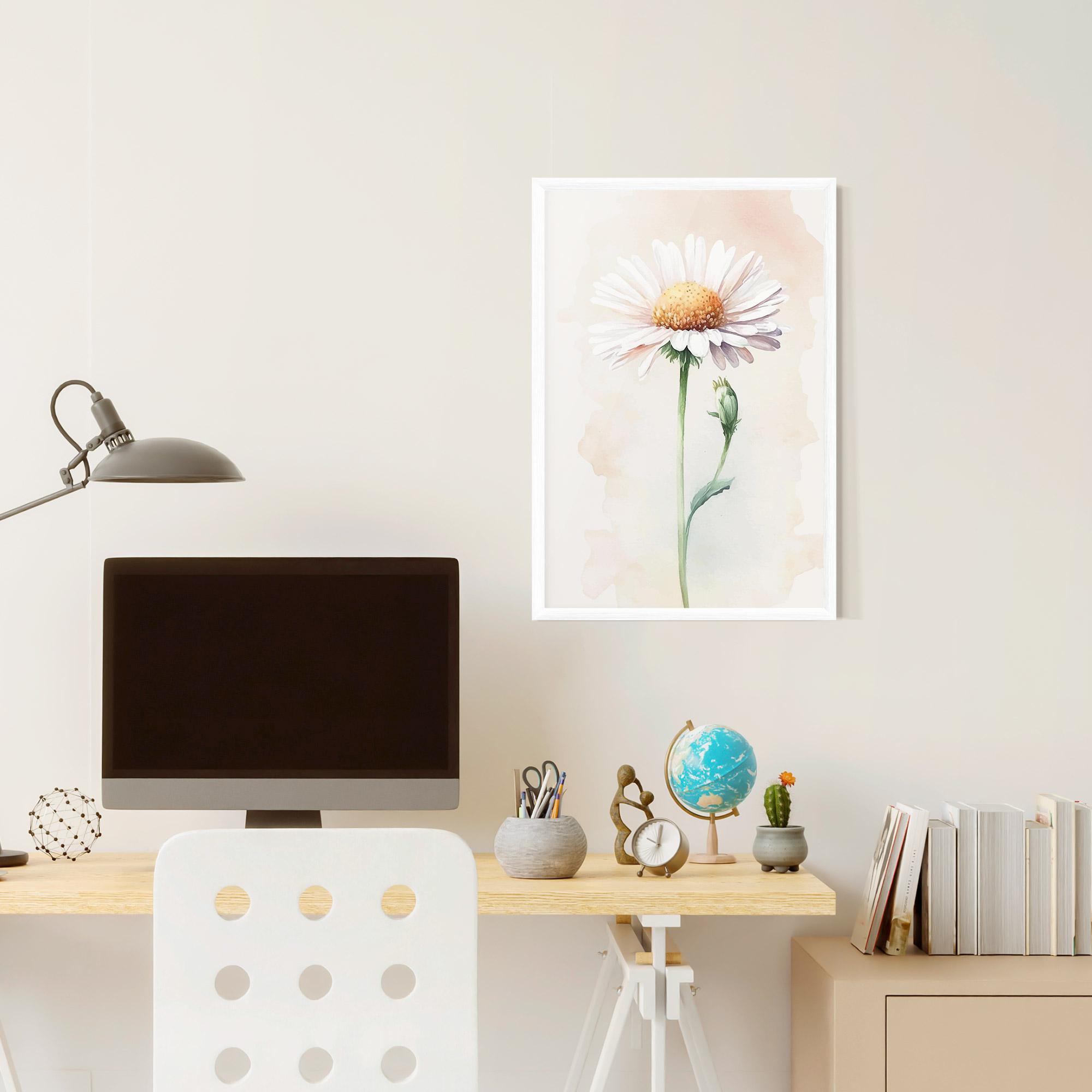 Gerahmte Poster Watercolor Daisy mockup 6