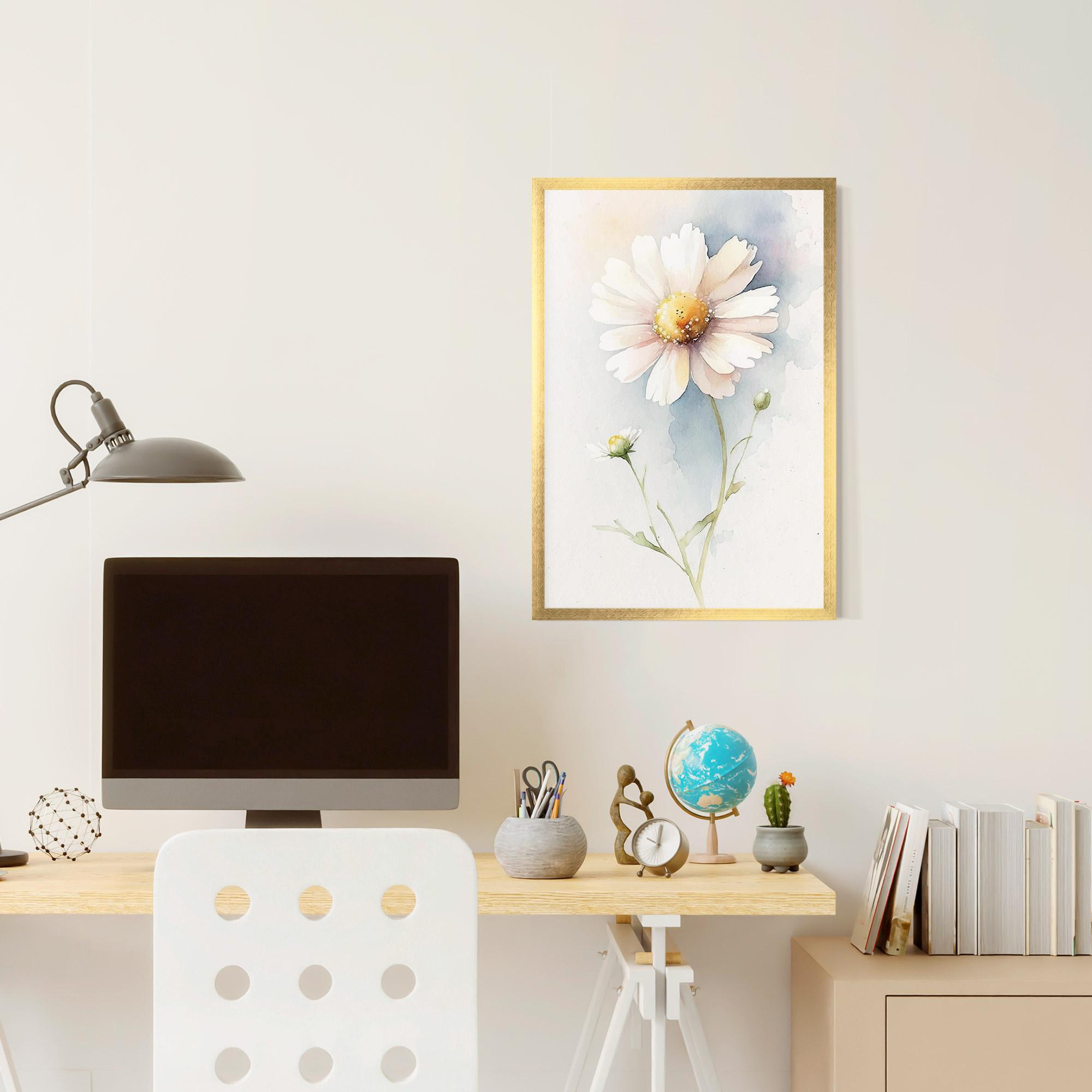 Gerahmte Poster Painted White Daisy mockup 6