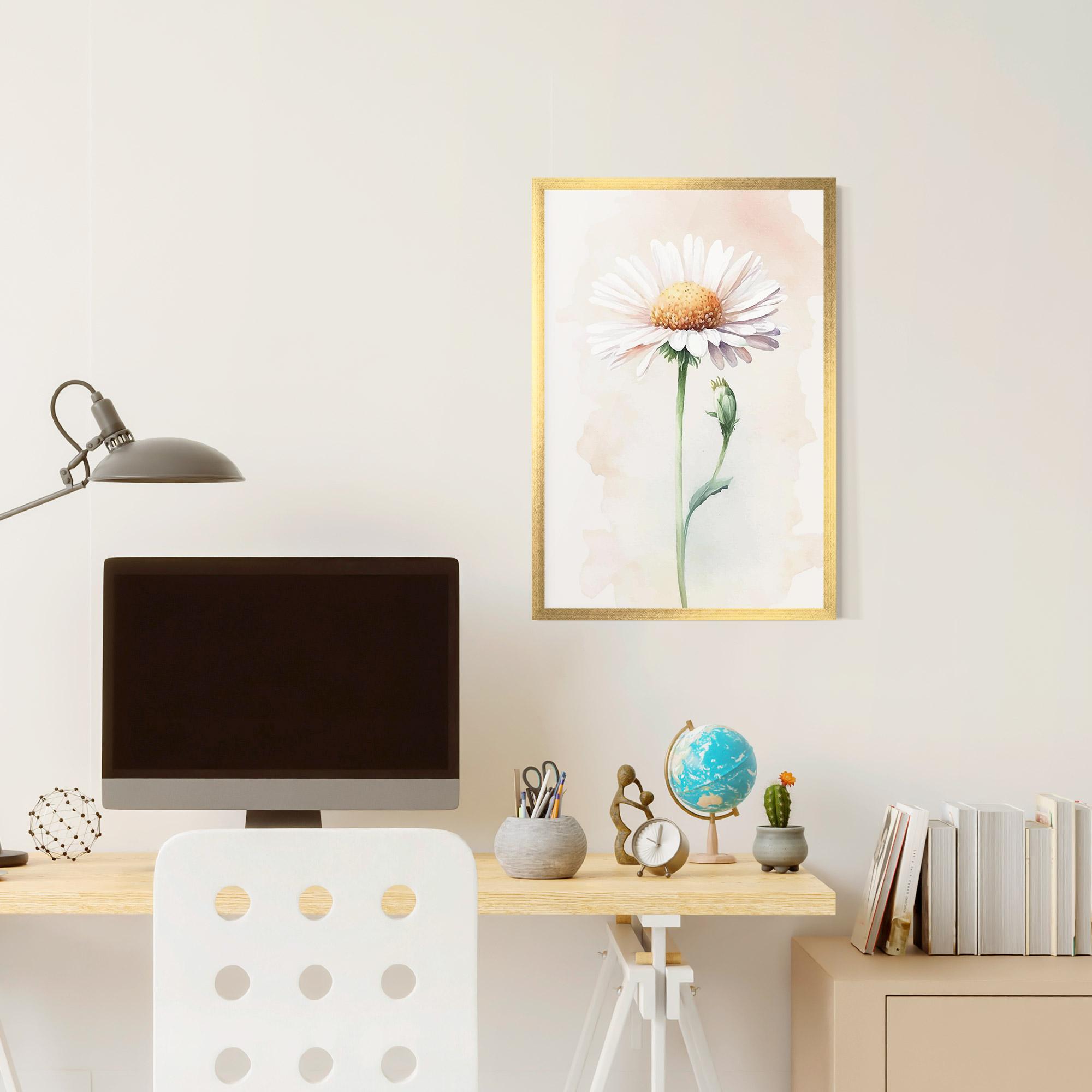 Gerahmte Poster Watercolor Daisy mockup 6