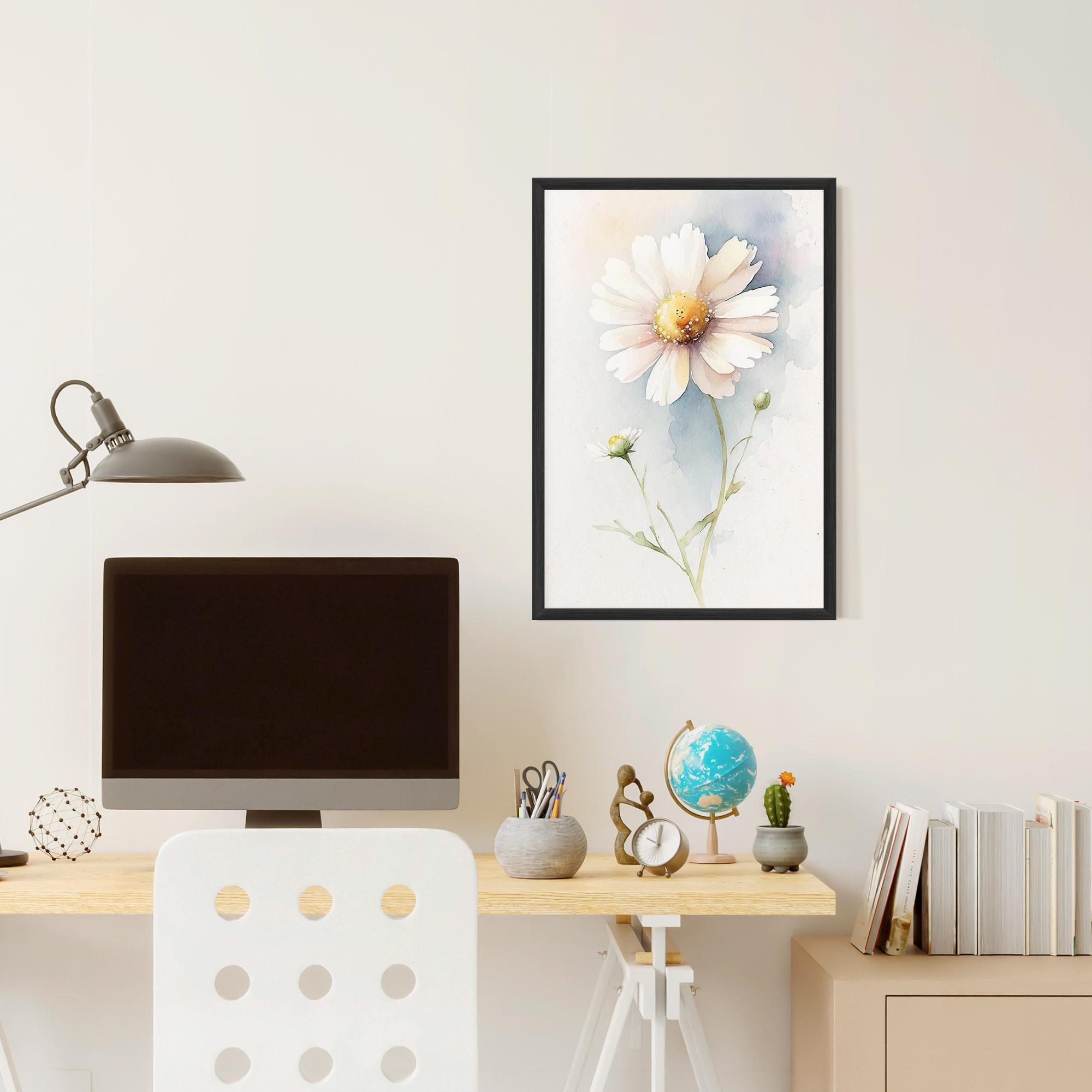 Gerahmte Poster Painted White Daisy mockup 6