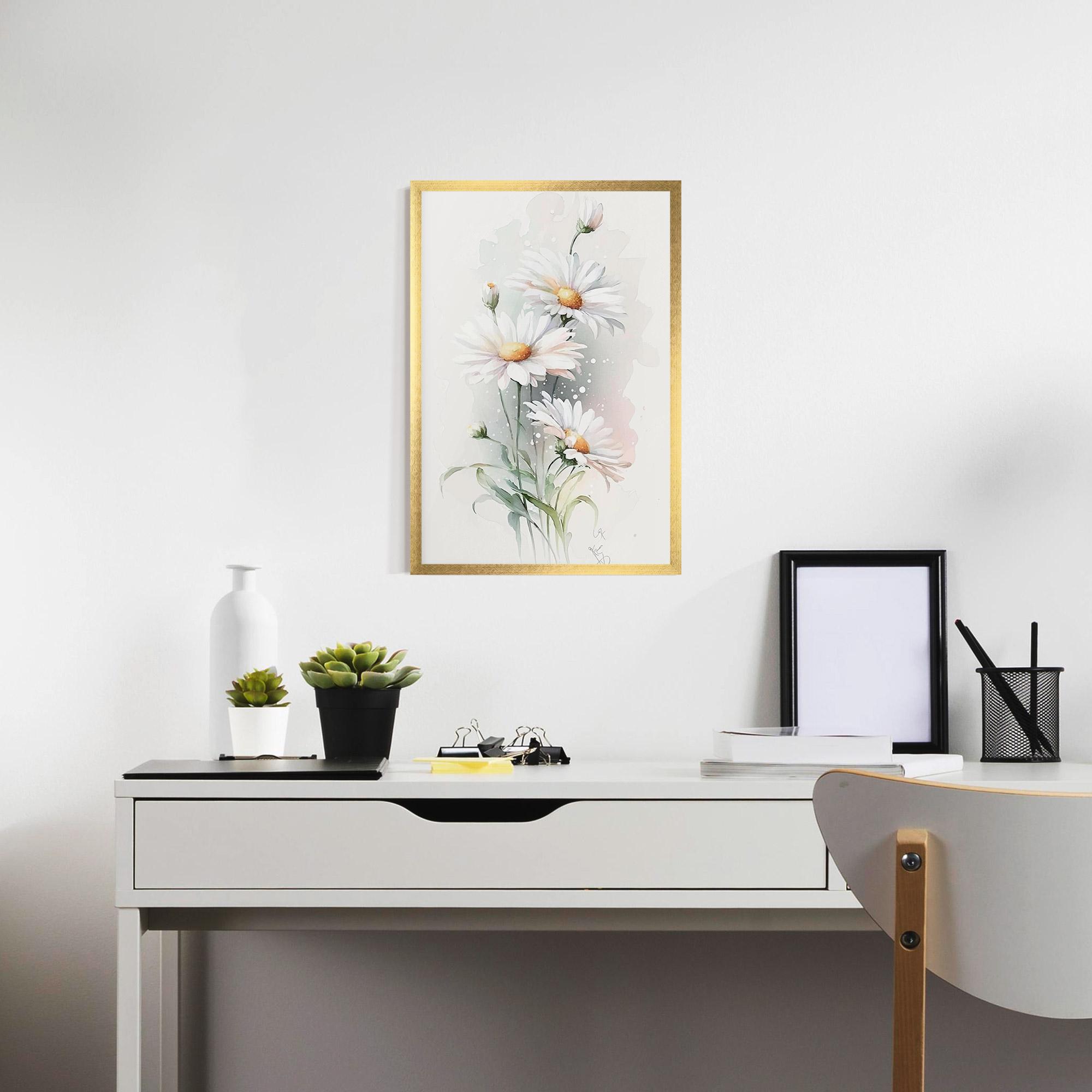 Gerahmte Poster Dreamy White Daisy mockup 7