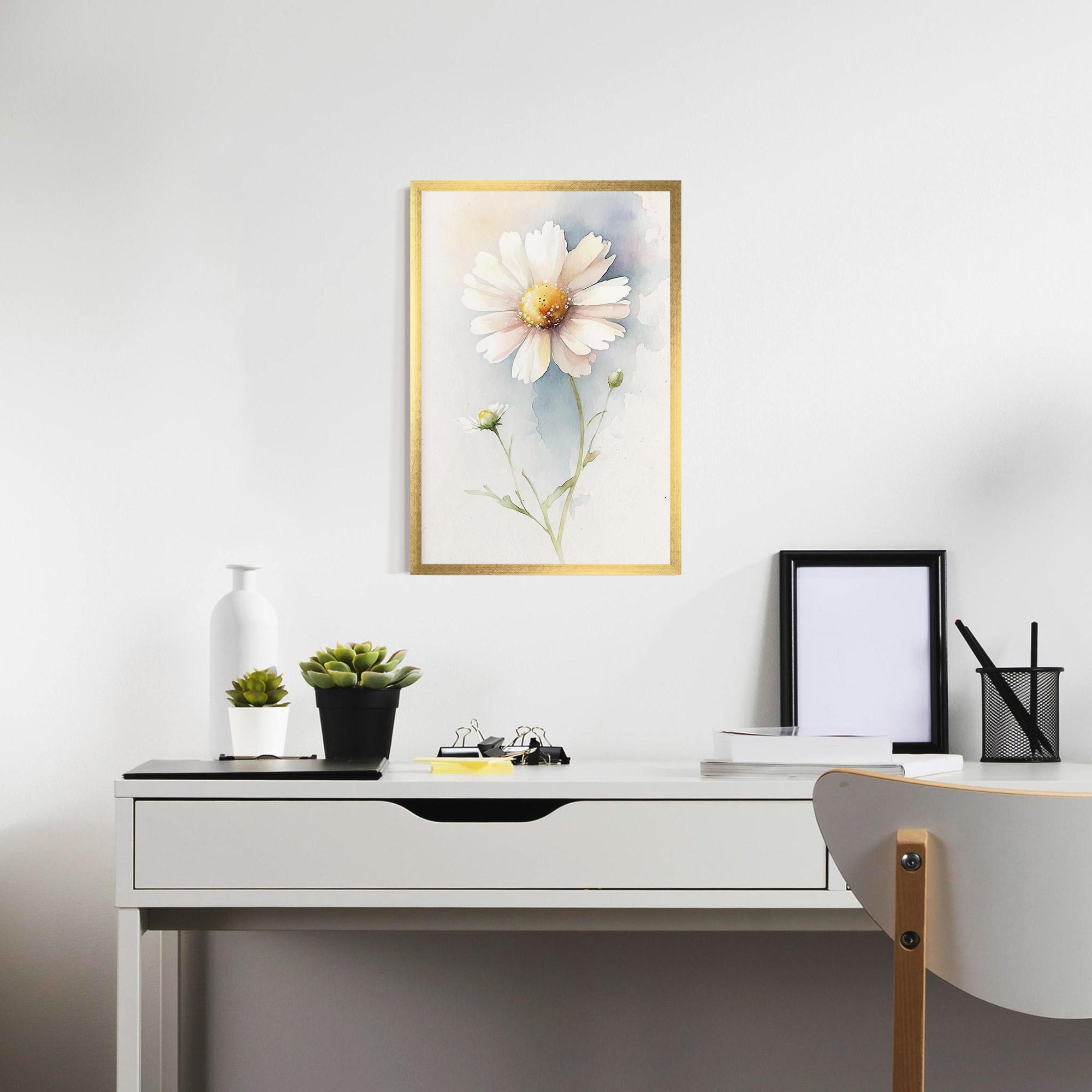 Gerahmte Poster Painted White Daisy mockup 7
