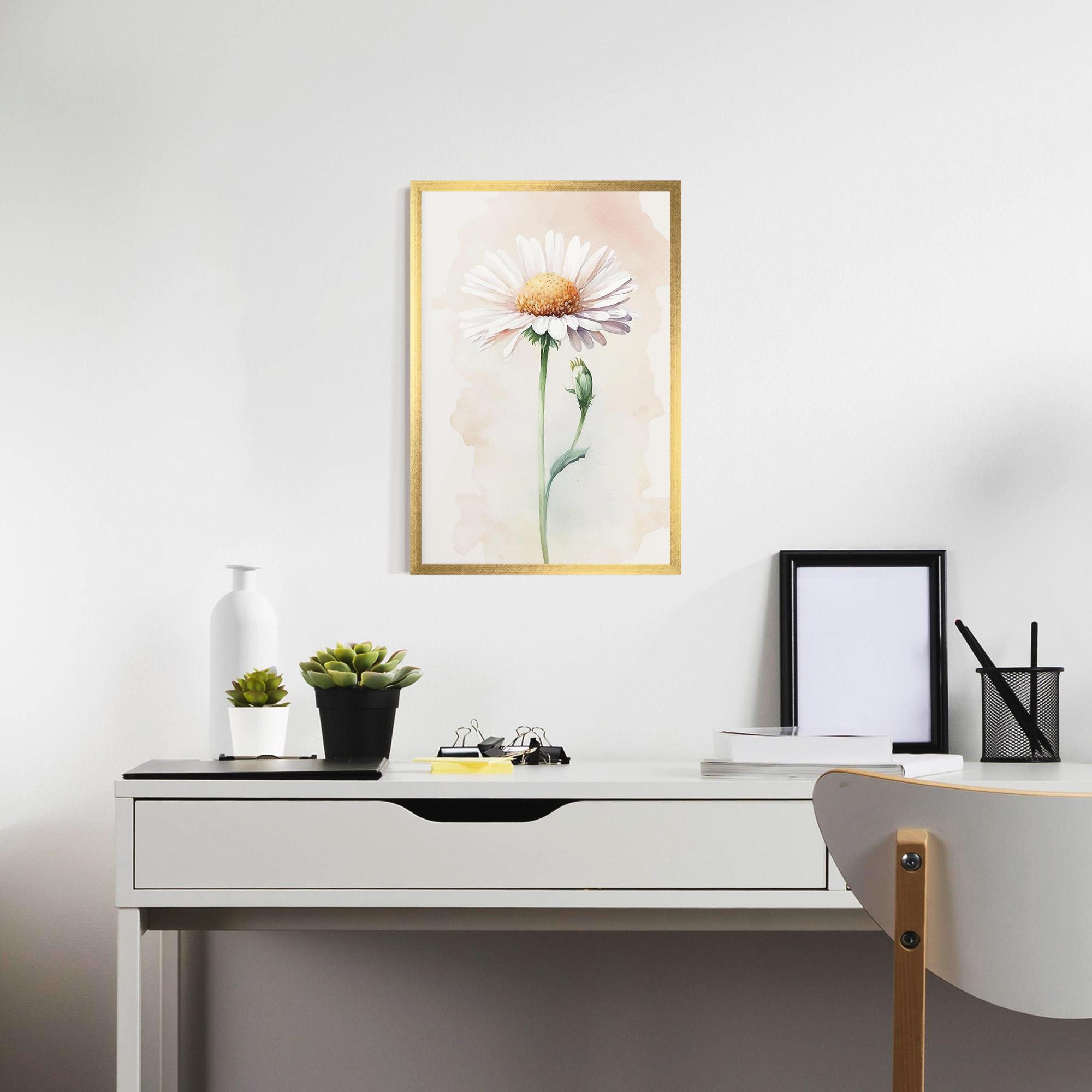 Gerahmte Poster Watercolor Daisy mockup 7