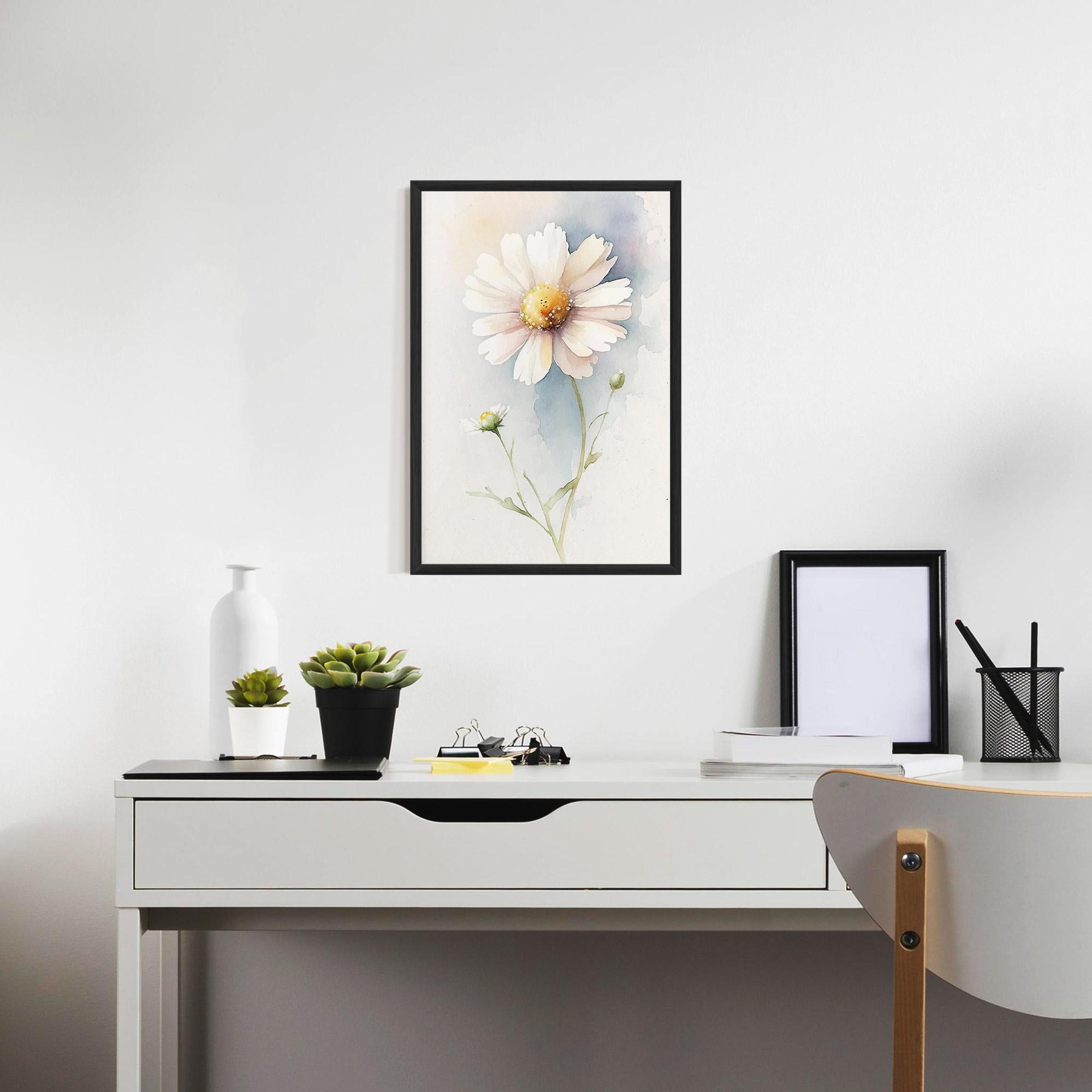 Gerahmte Poster Painted White Daisy mockup 7