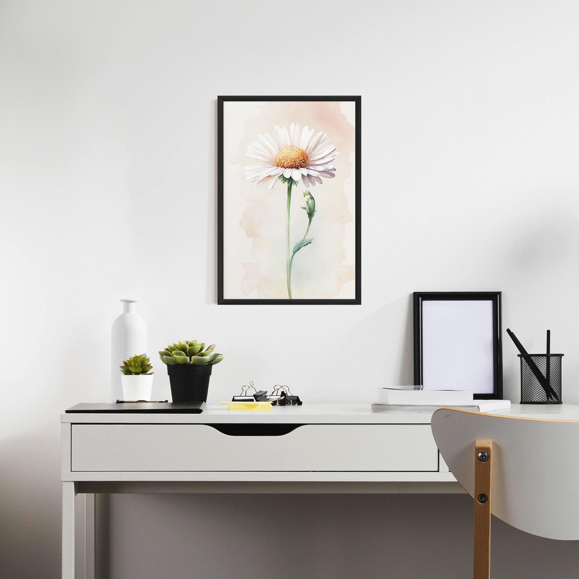 Gerahmte Poster Watercolor Daisy mockup 7