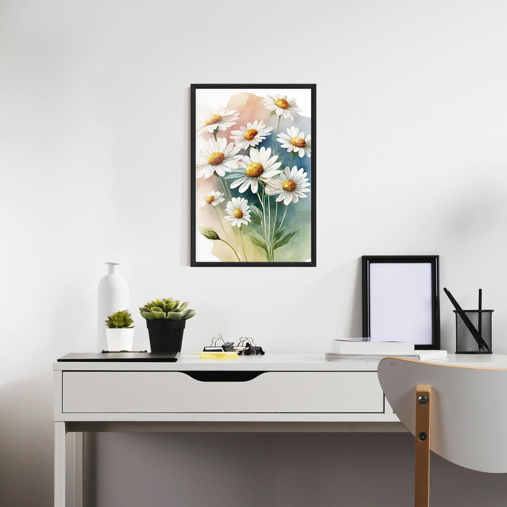 Gerahmte Poster White Daisy Art mockup 7