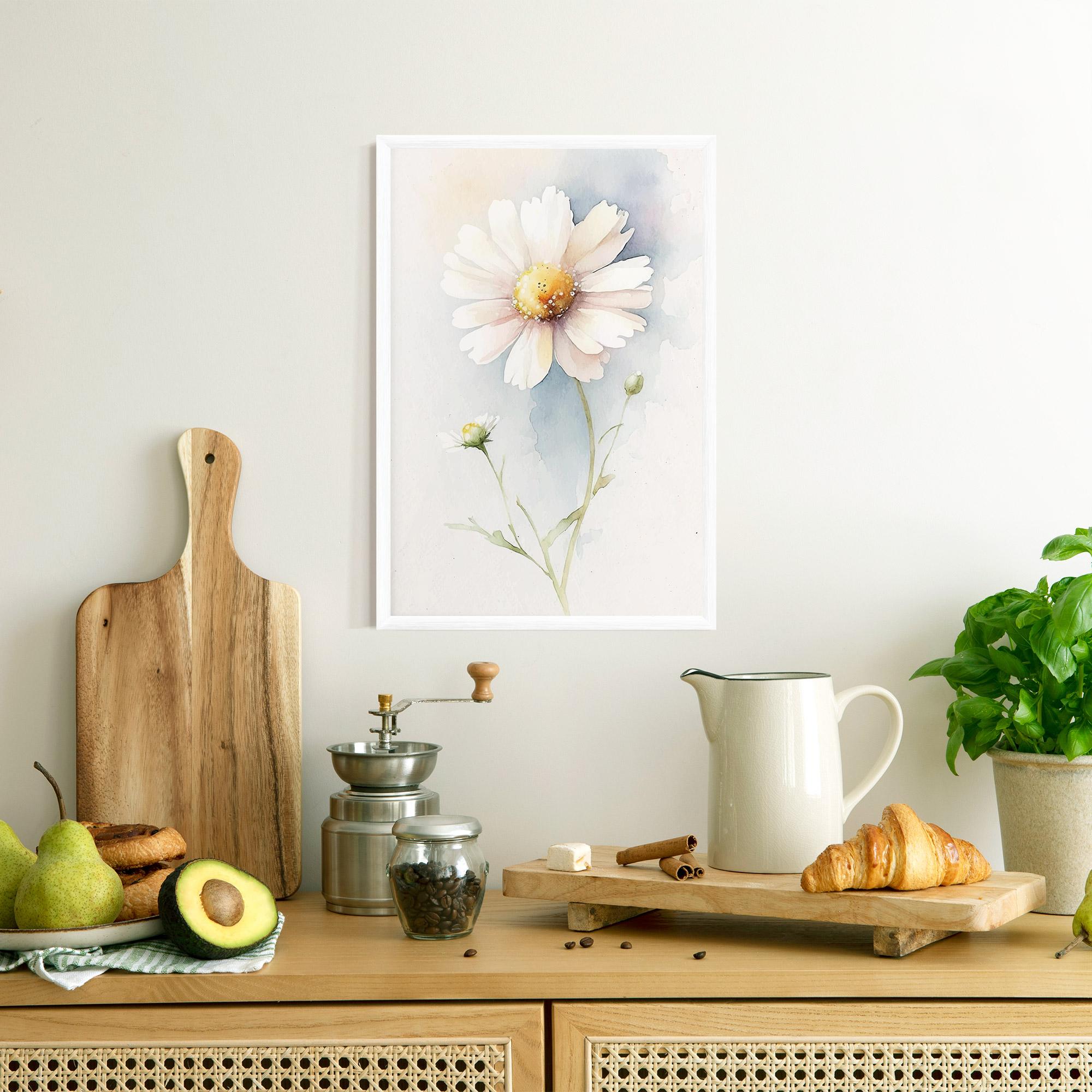Gerahmte Poster Painted White Daisy mockup 8