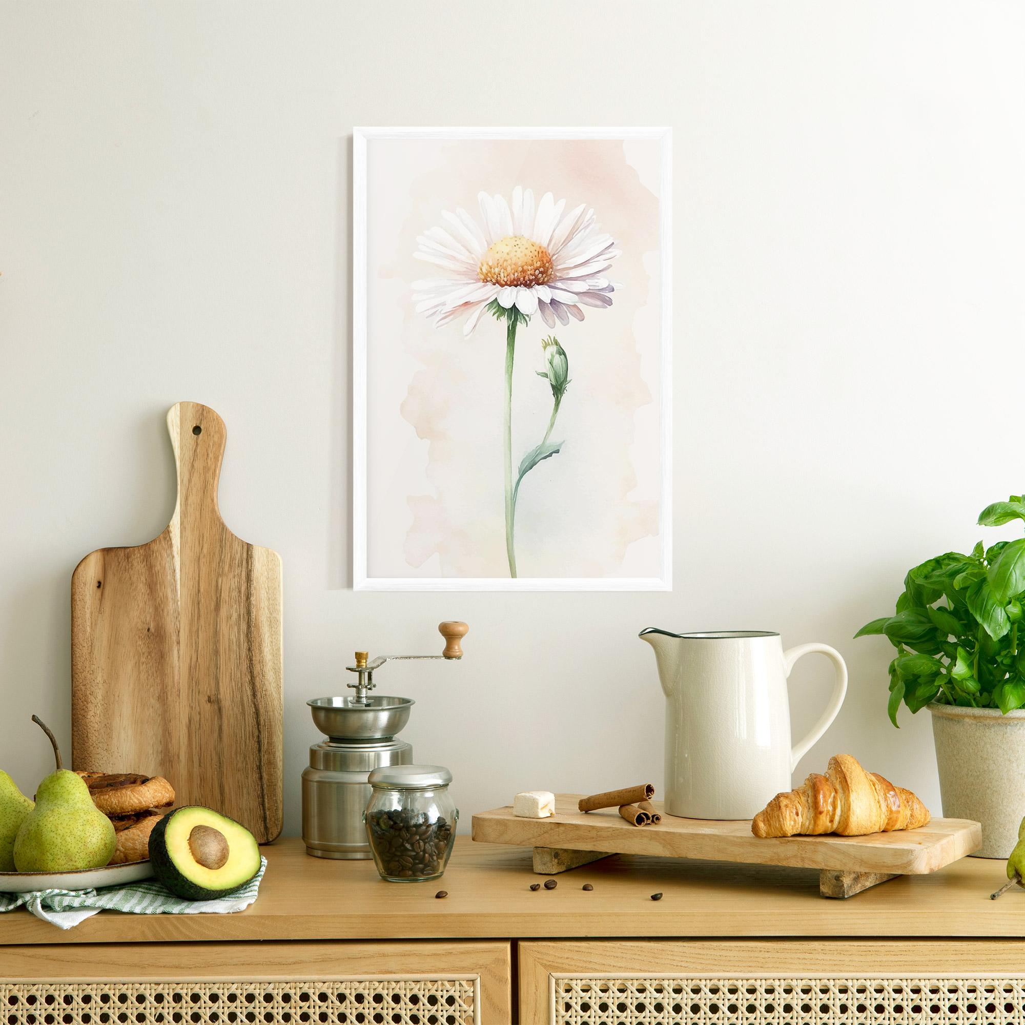 Gerahmte Poster Watercolor Daisy mockup 8