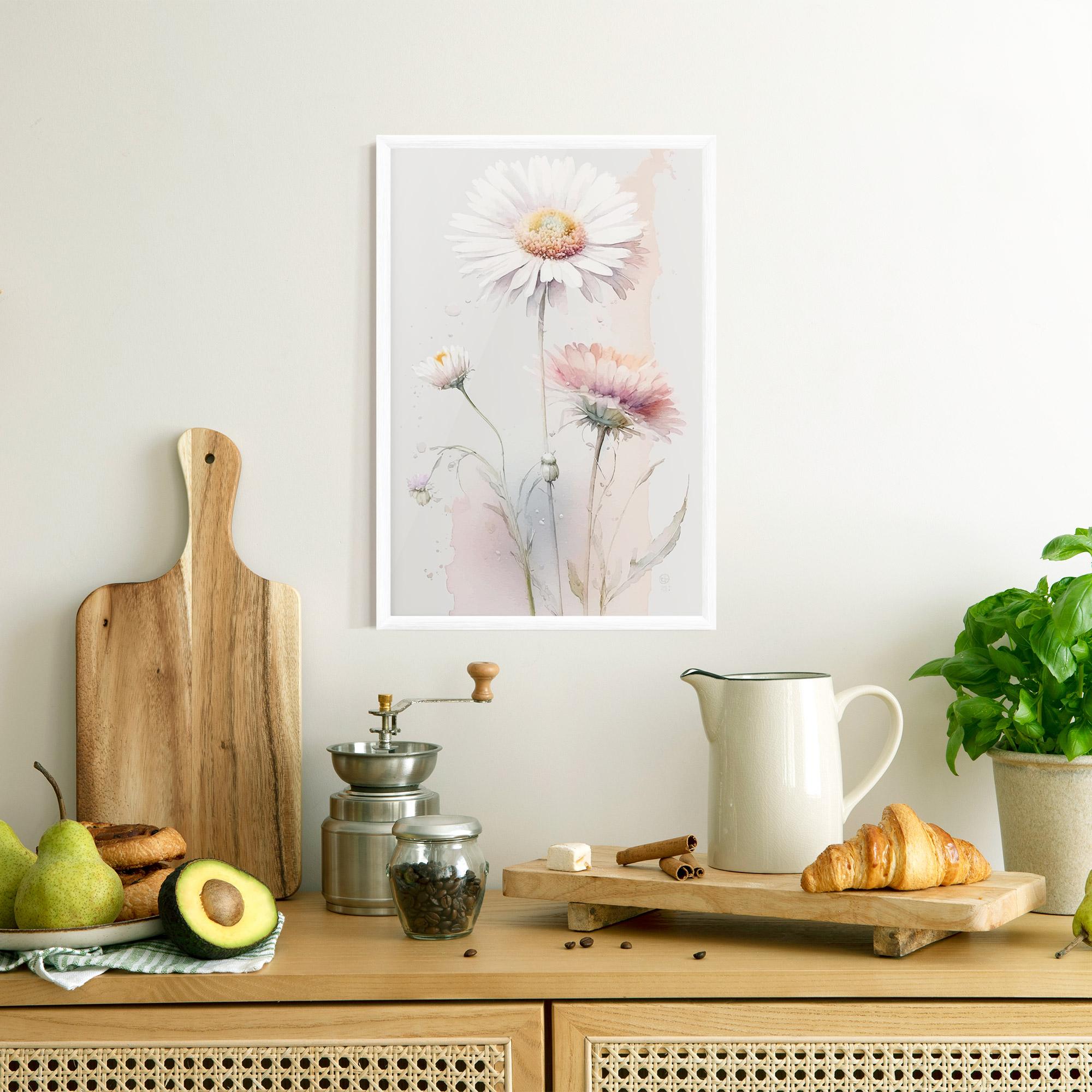 Gerahmte Poster White Painted Daisy mockup 8