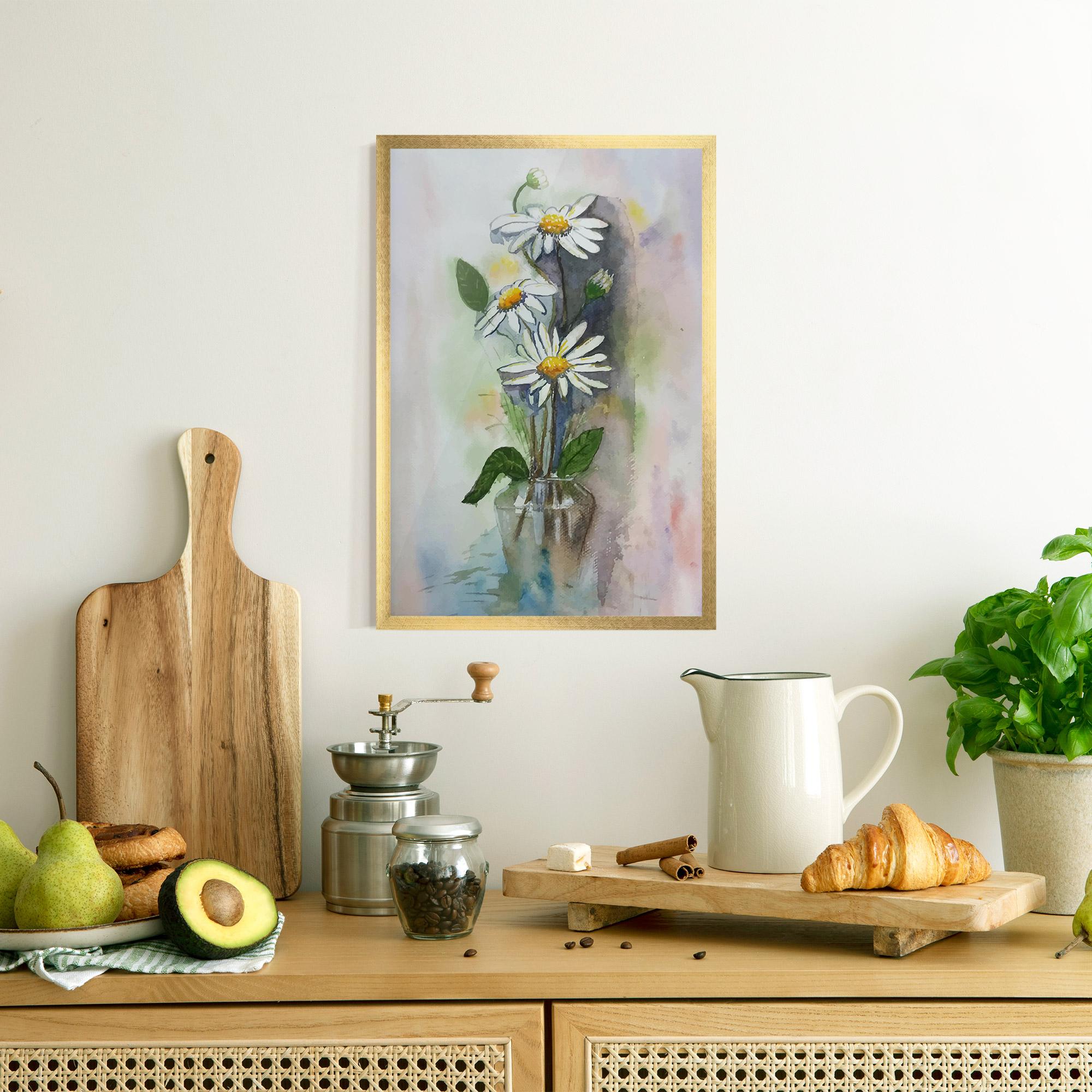 Gerahmte Poster Old Daisy Paint mockup 8