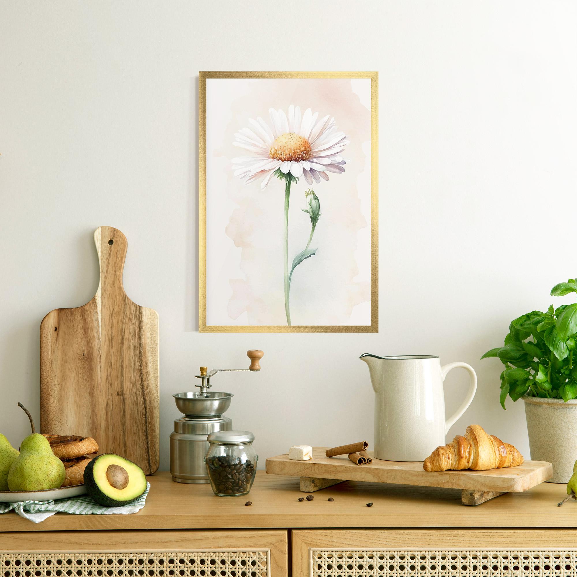 Gerahmte Poster Watercolor Daisy mockup 8