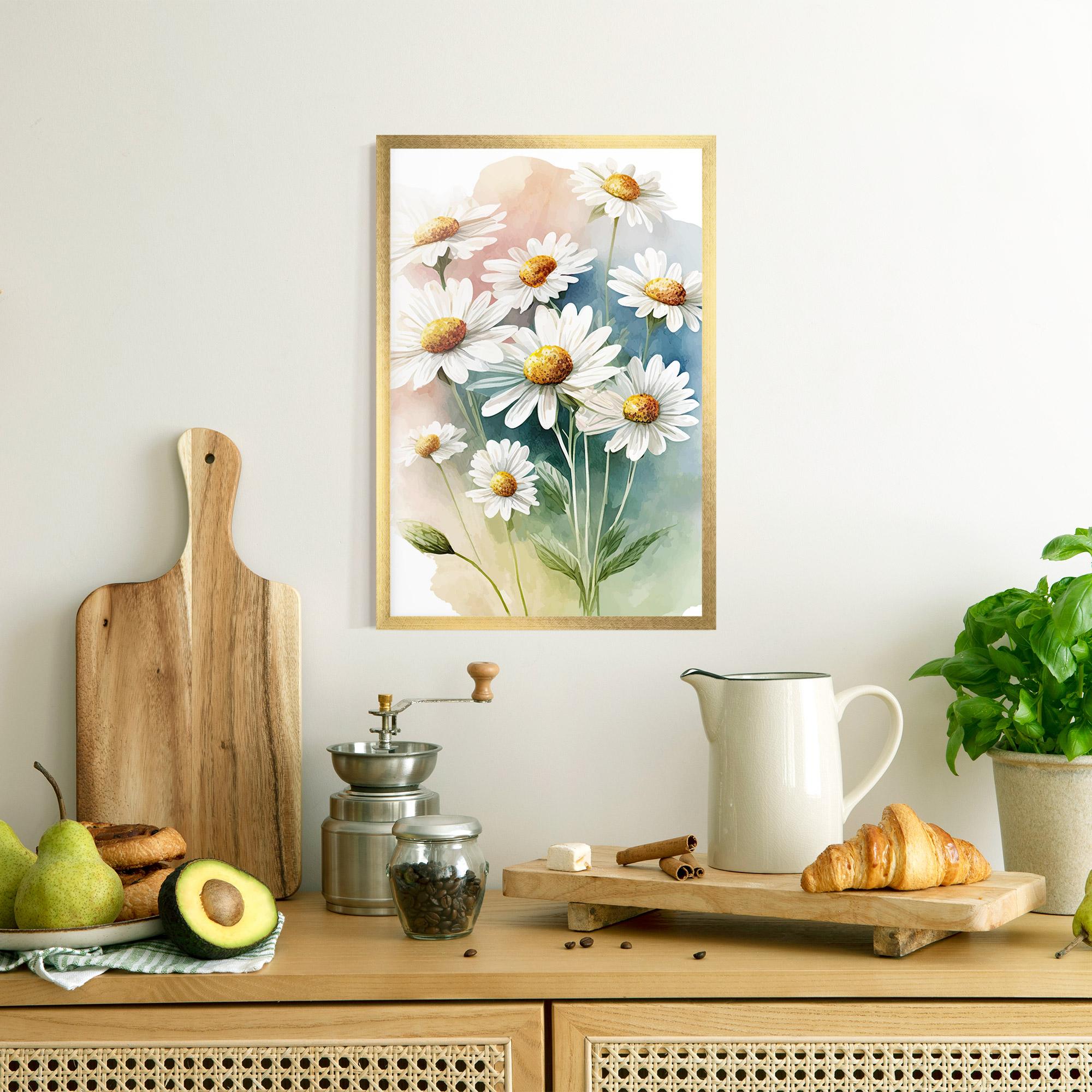 Gerahmte Poster White Daisy Art mockup 8