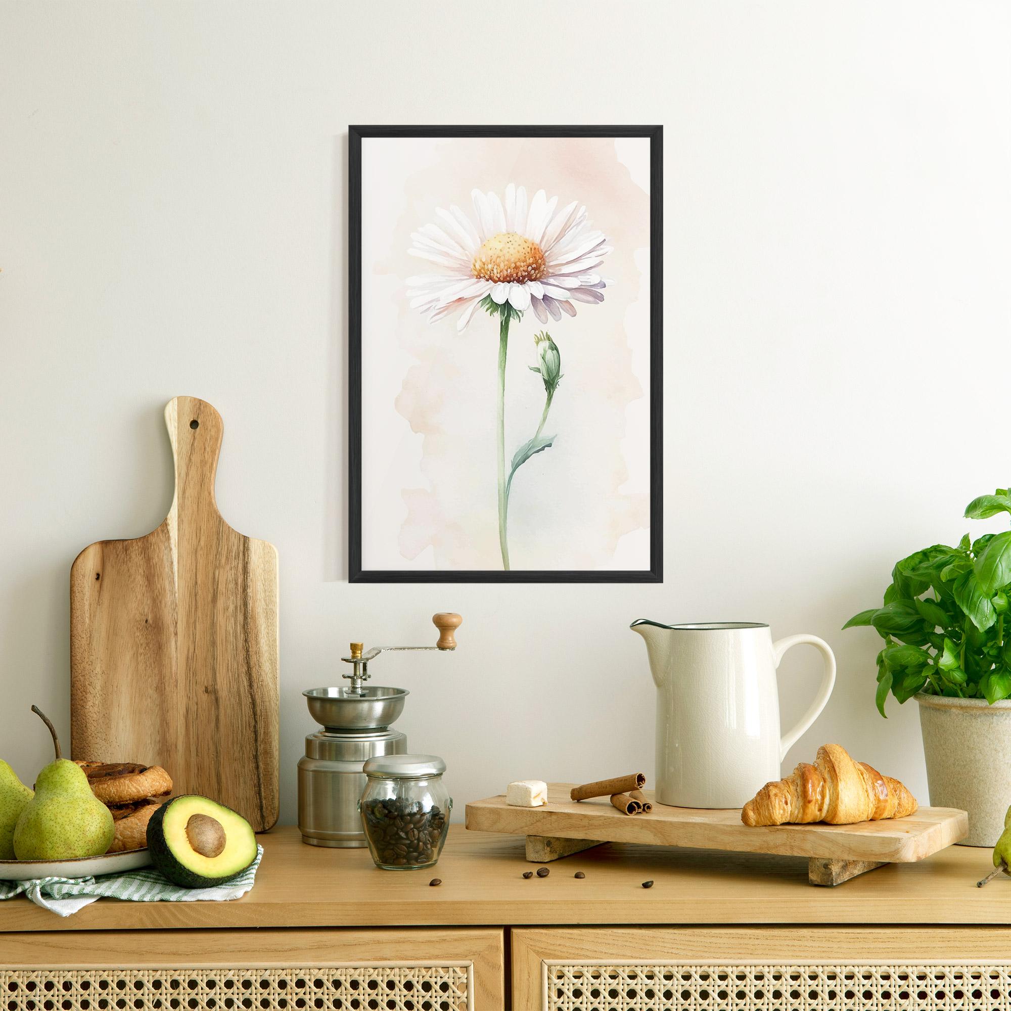 Gerahmte Poster Watercolor Daisy mockup 8