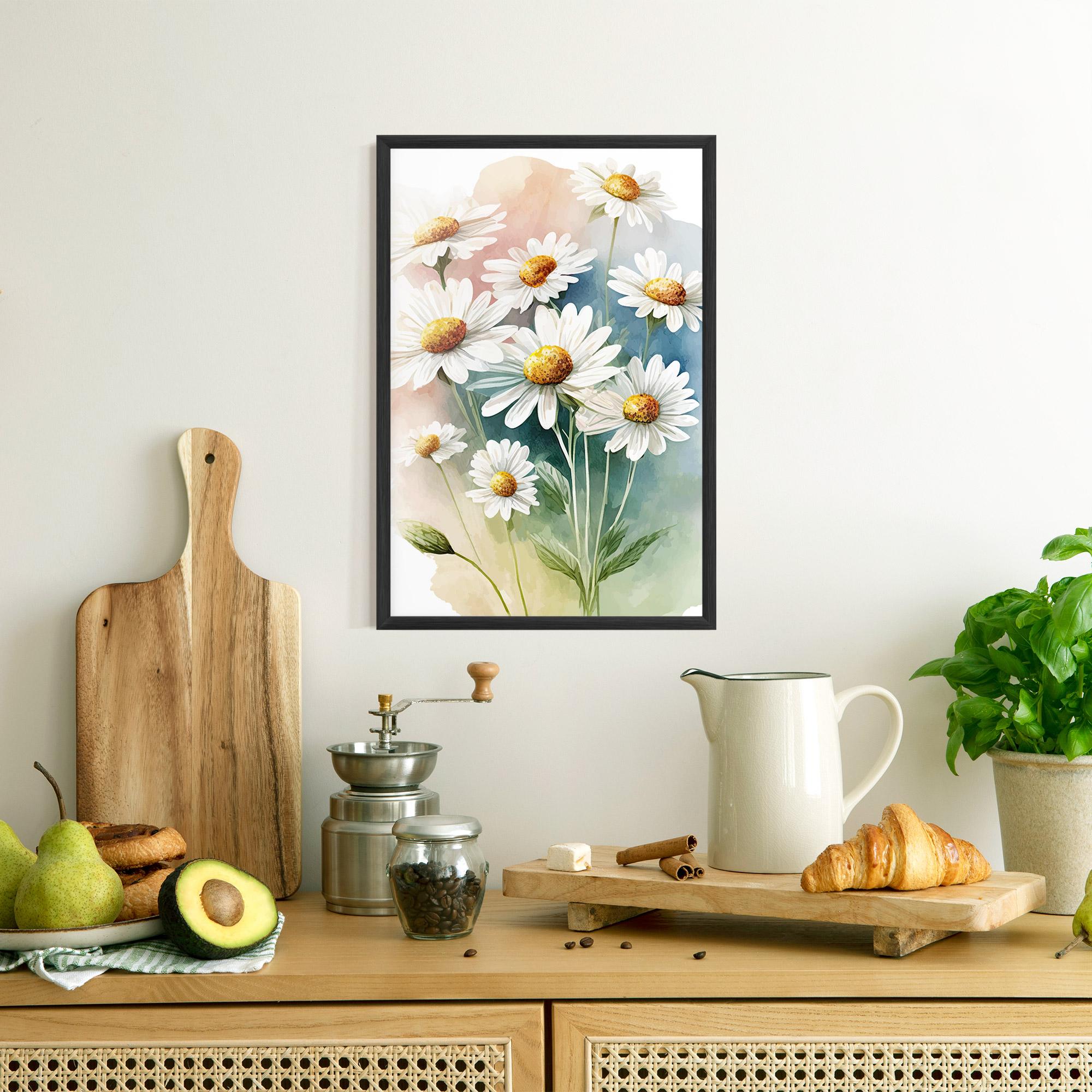 Gerahmte Poster White Daisy Art mockup 8