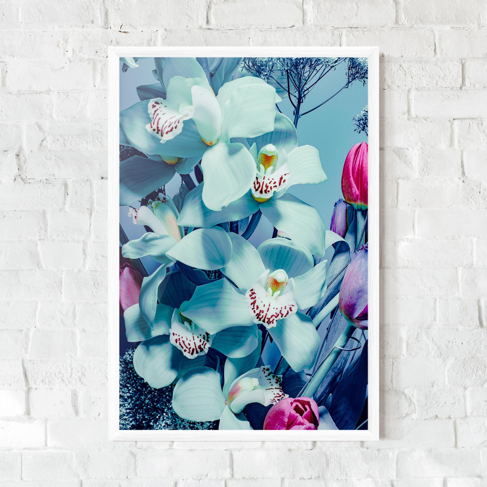 Gerahmte Poster Light Blue Orchids mockup 0