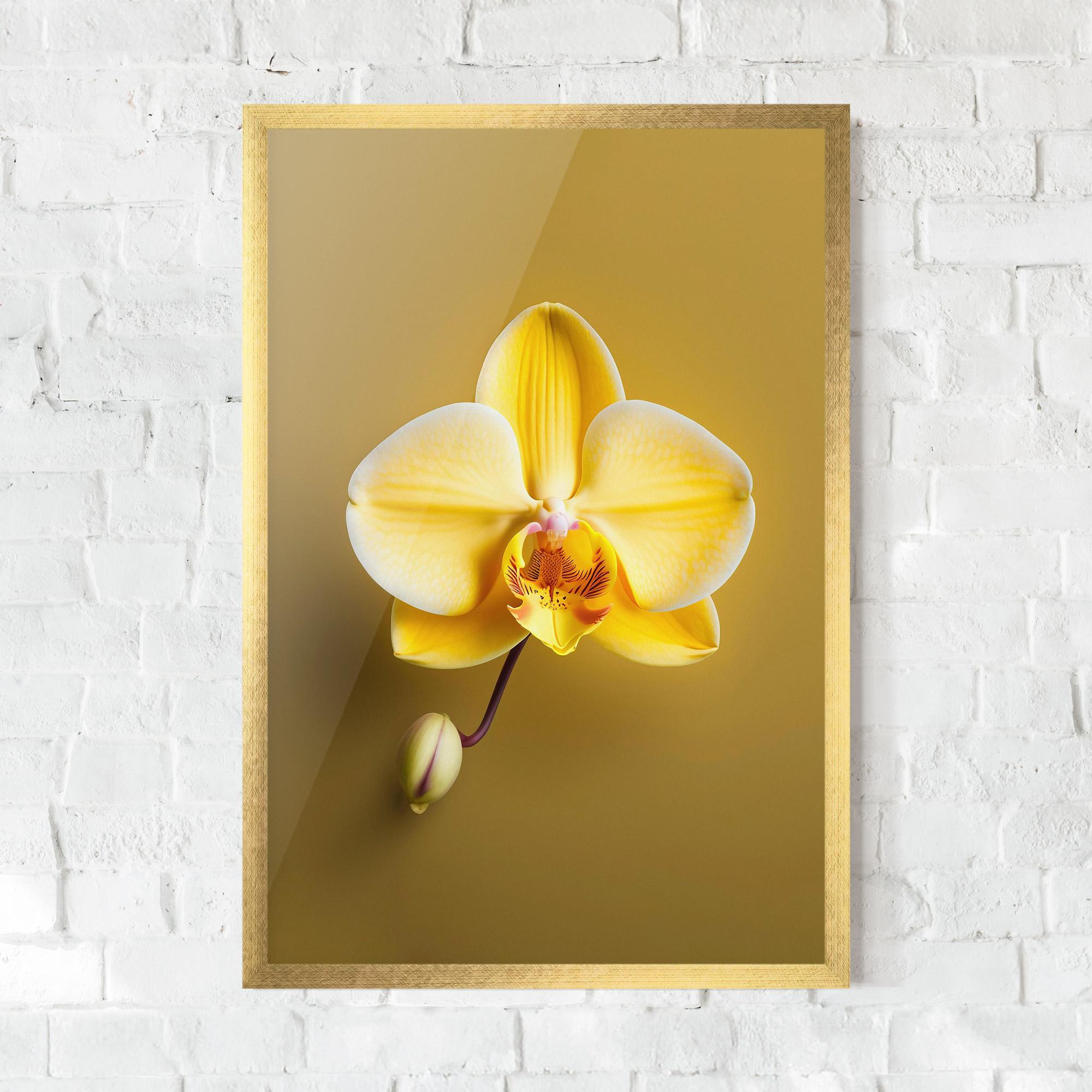 Gerahmte Poster Pastel Yellow Orchid mockup 0