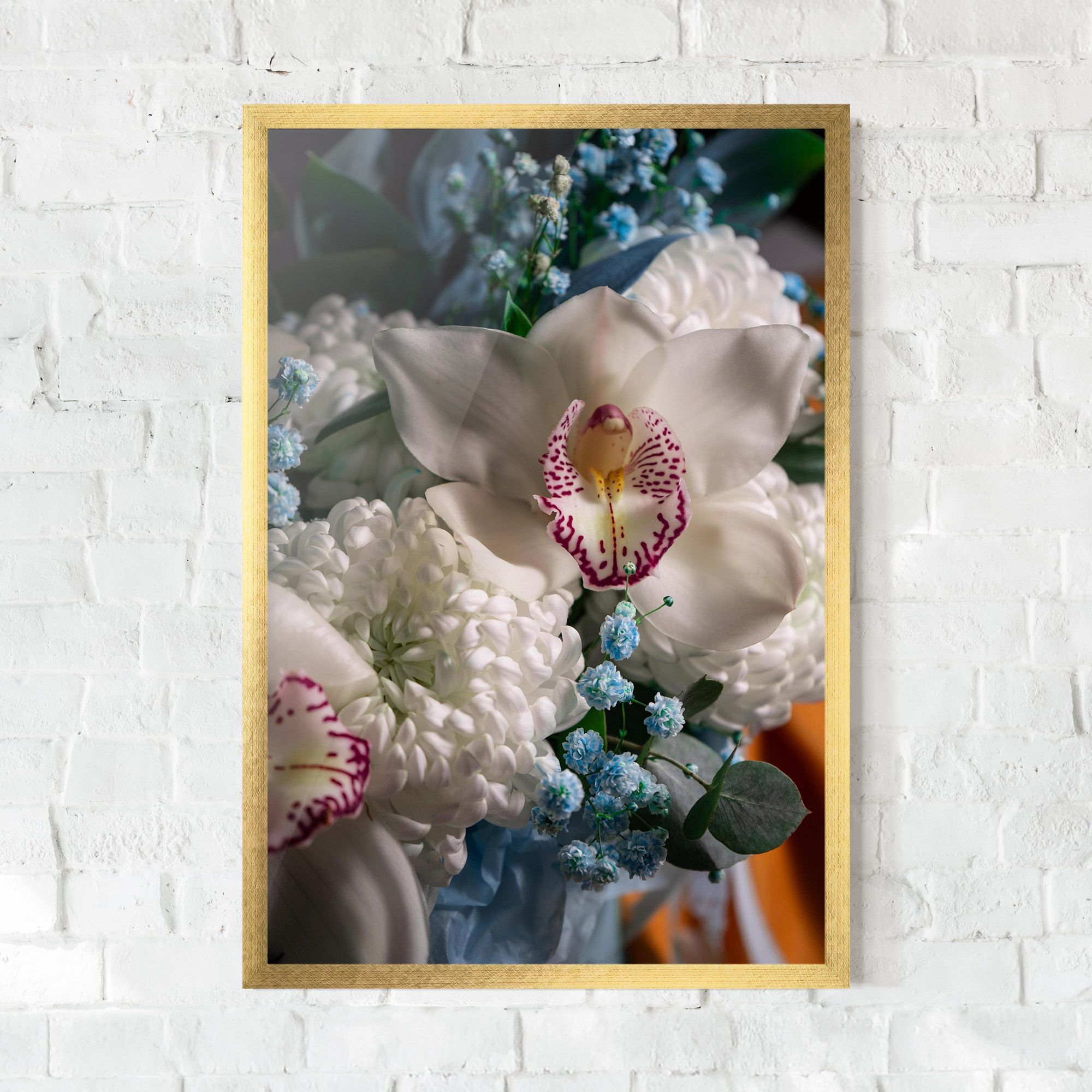 White Orchid With Blue mockup 0