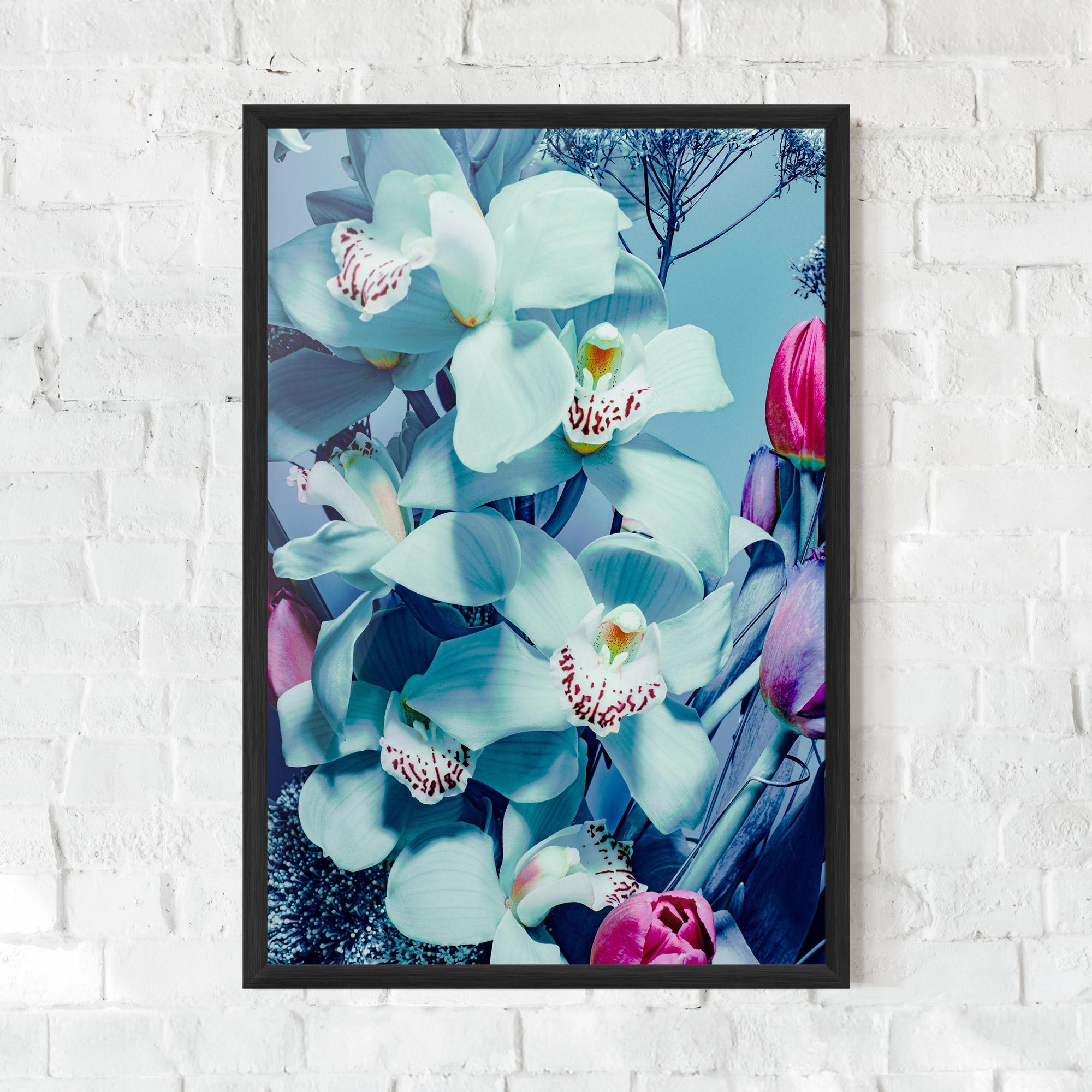 Gerahmte Poster Light Blue Orchids mockup 0