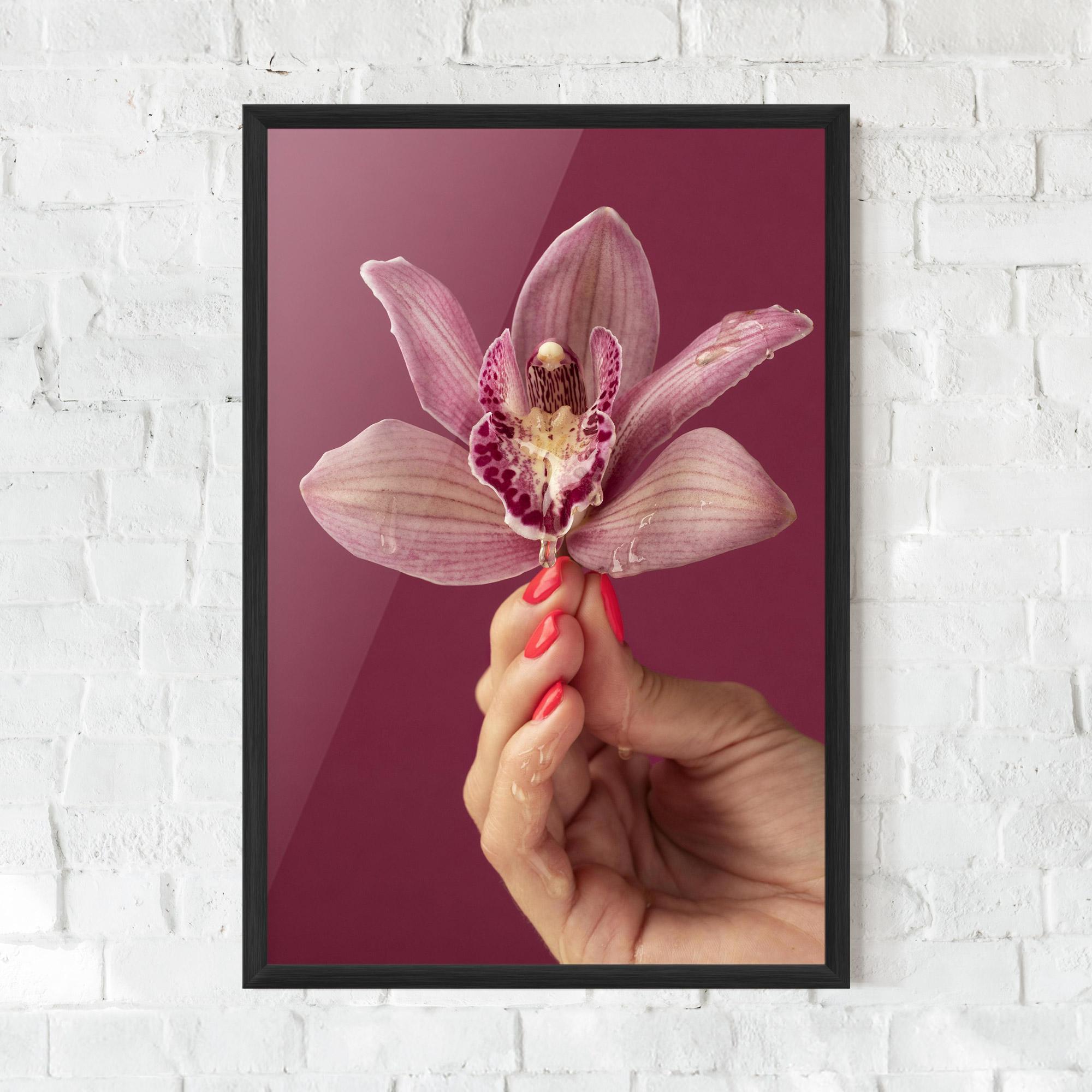 Gerahmte Poster Orchid Holding mockup 0