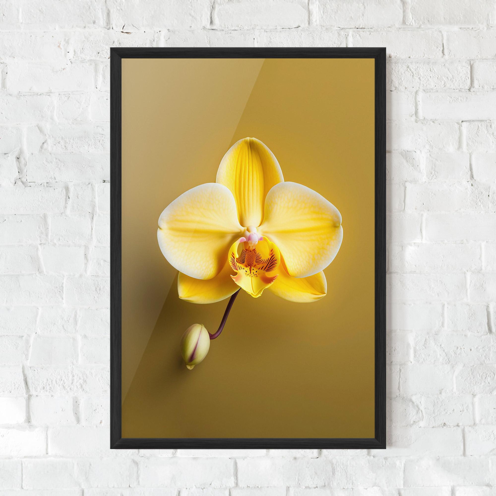 Gerahmte Poster Pastel Yellow Orchid mockup 0
