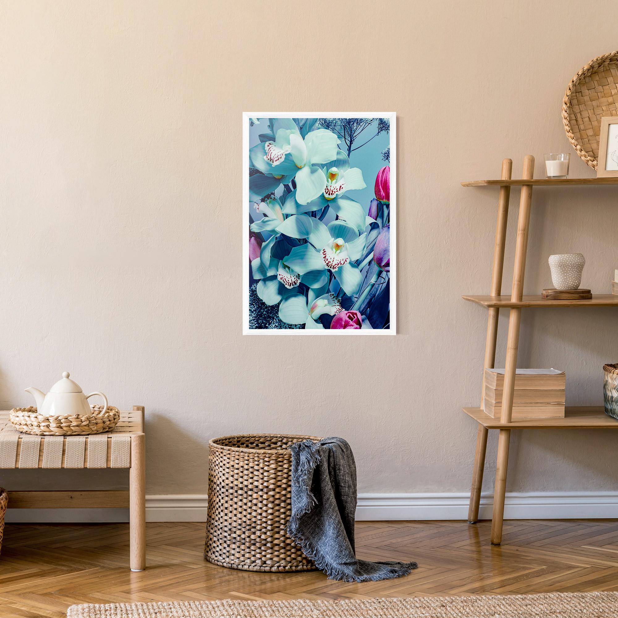 Gerahmte Poster Light Blue Orchids mockup 9
