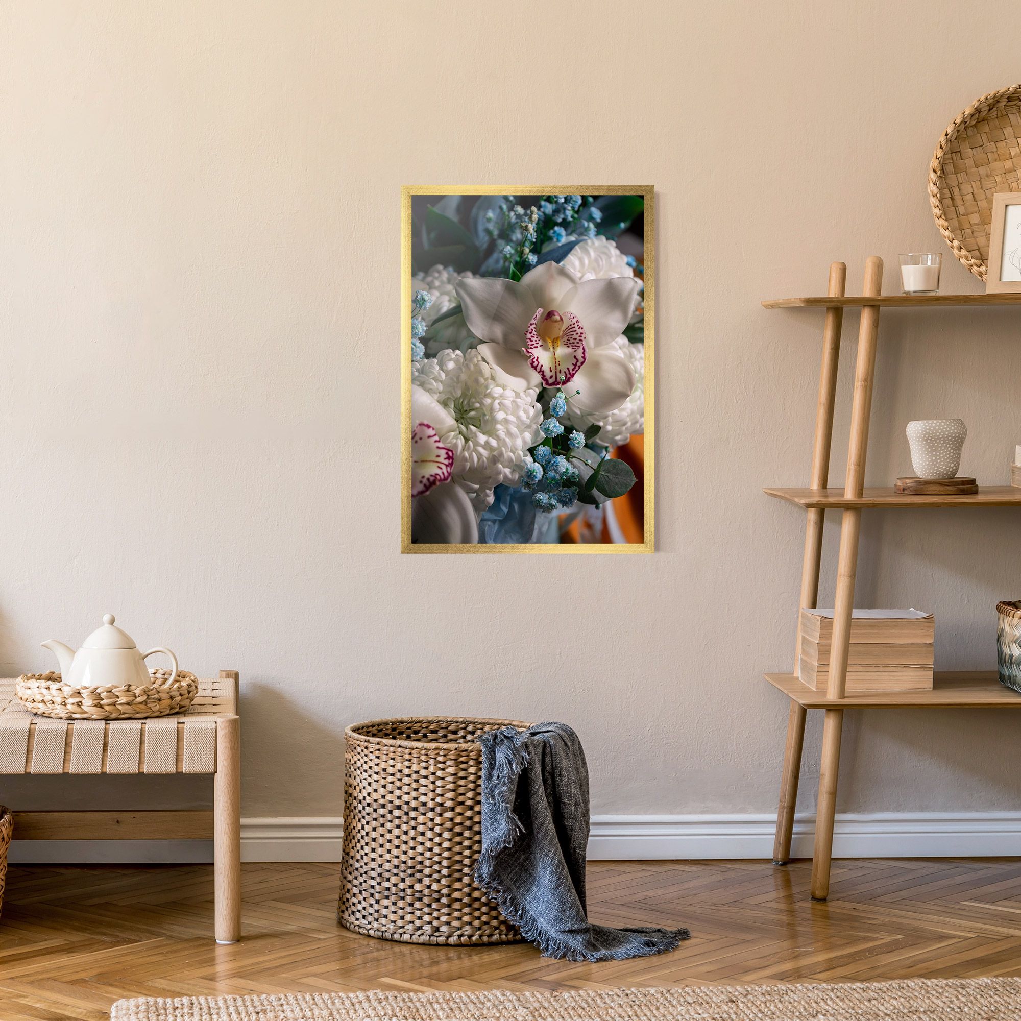 White Orchid With Blue mockup 9