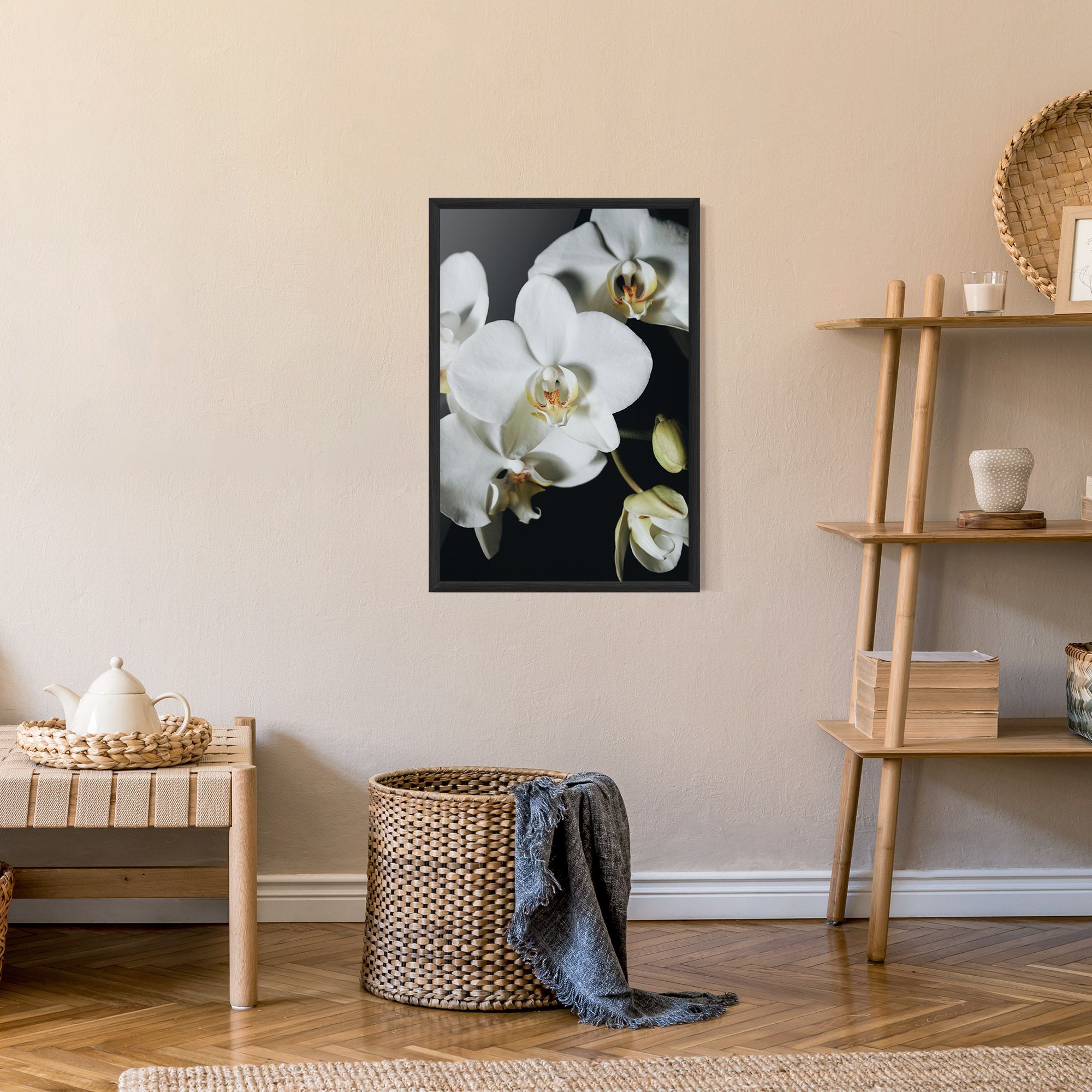 White Orchid On Black mockup 9
