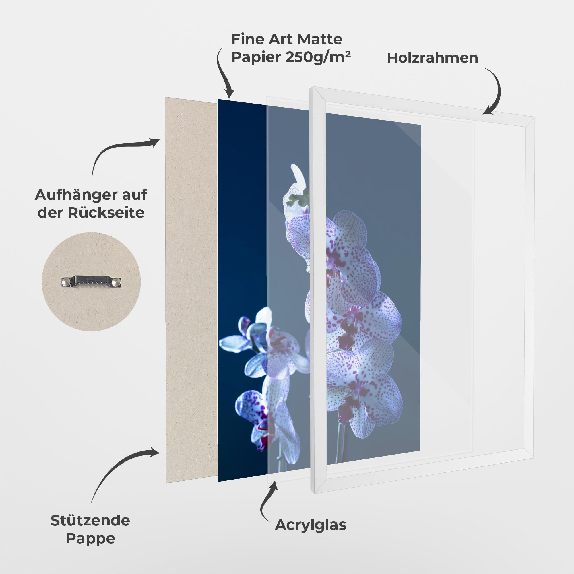 Gerahmte Poster Blue Light Orchid mockup 1