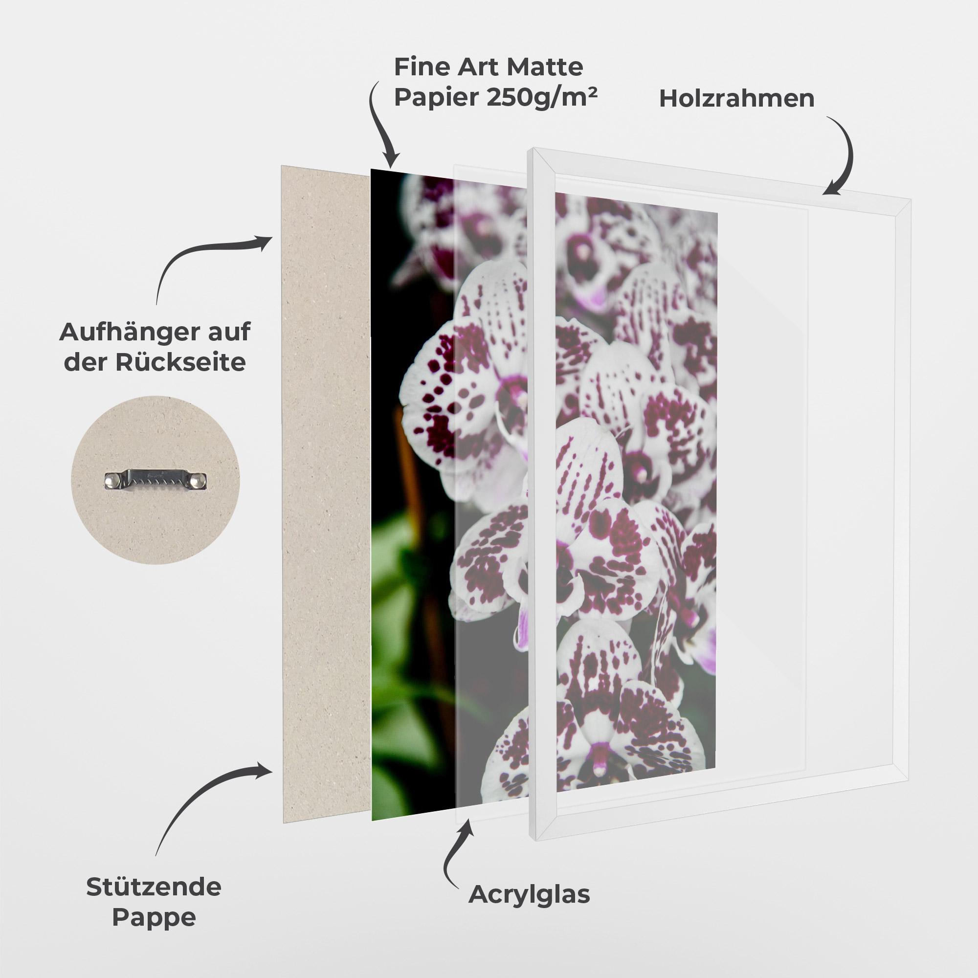 Gerahmte Poster Dark Purple Orchids mockup 1