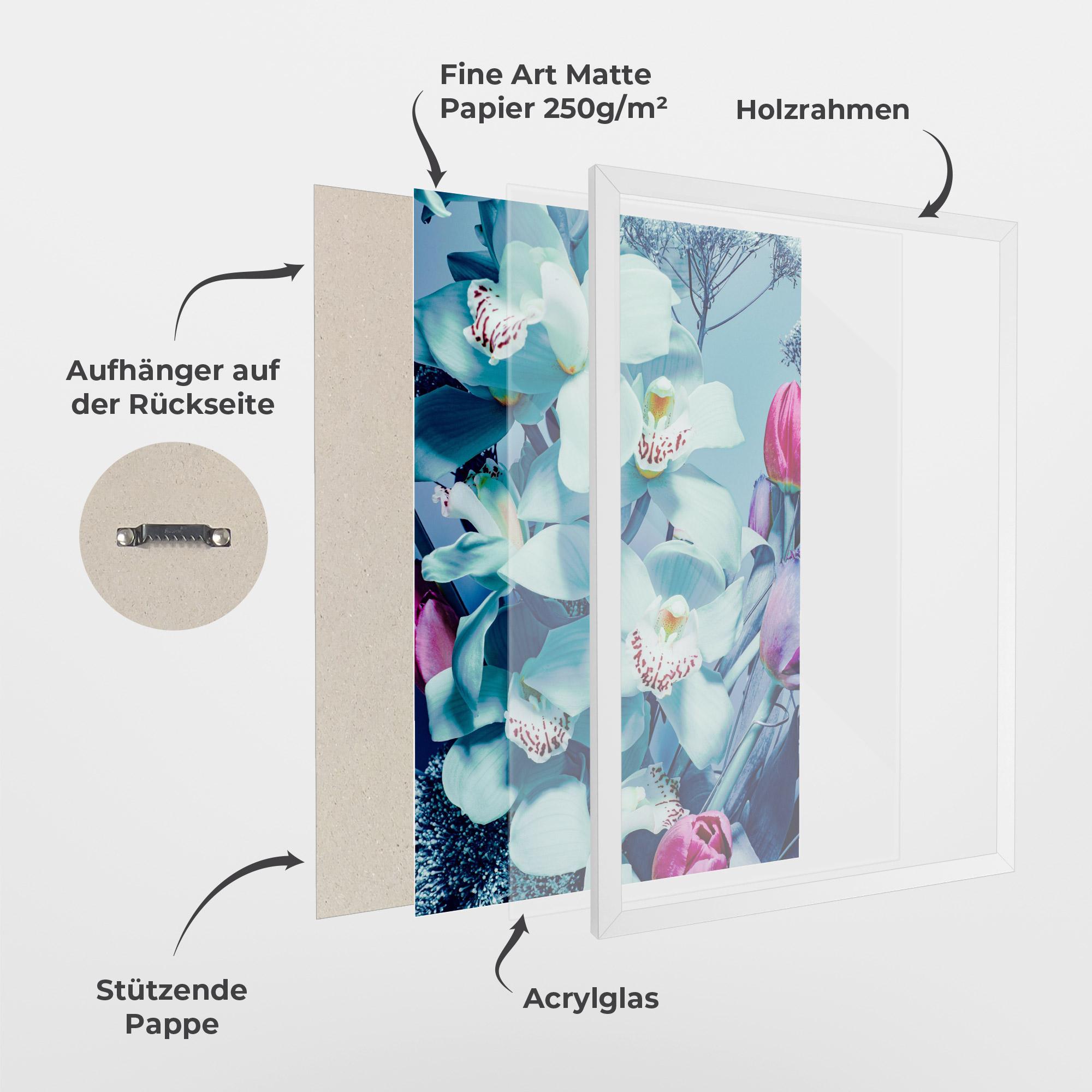 Gerahmte Poster Light Blue Orchids mockup 1