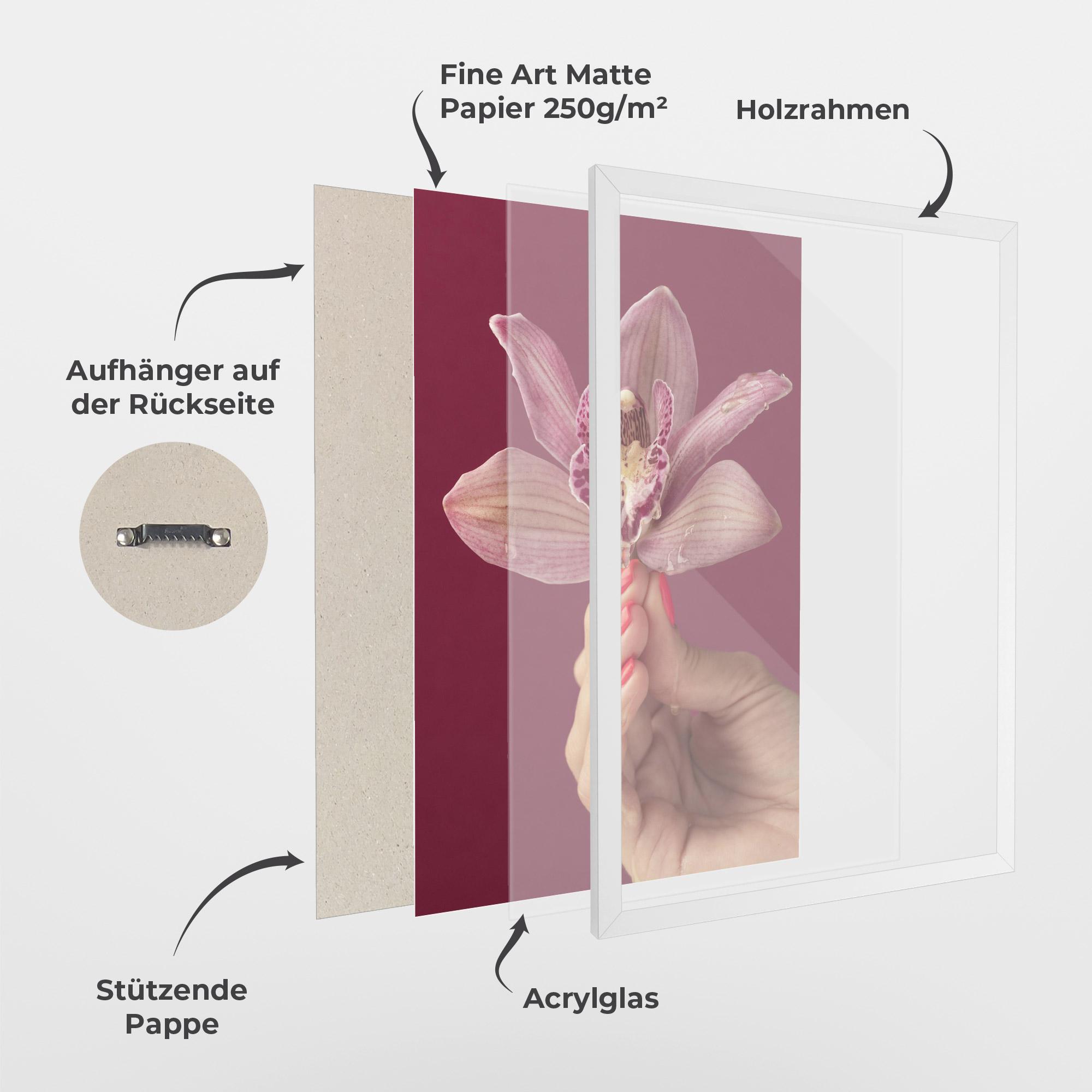 Gerahmte Poster Orchid Holding mockup 1