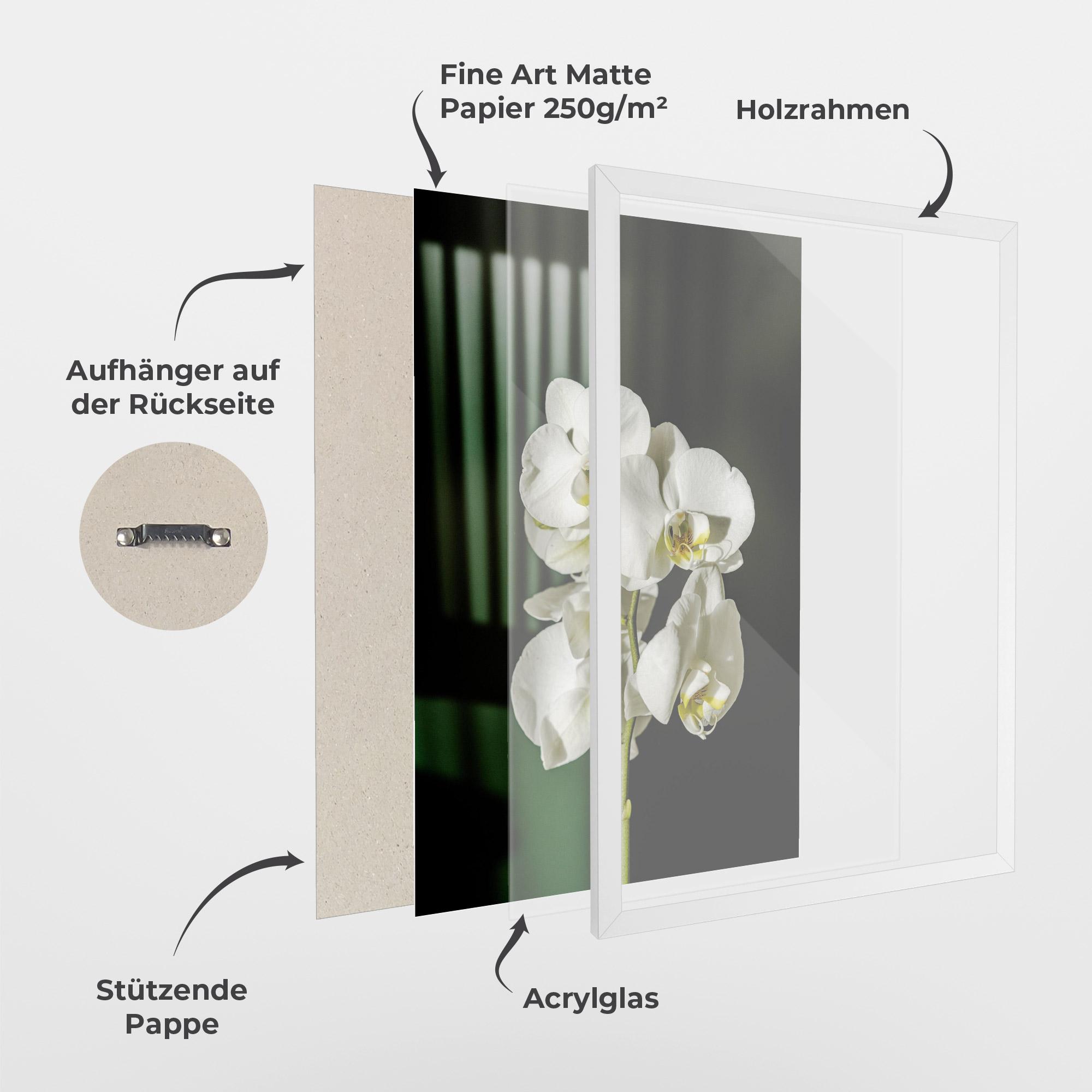 Gerahmte Poster Orchid On Green mockup 1
