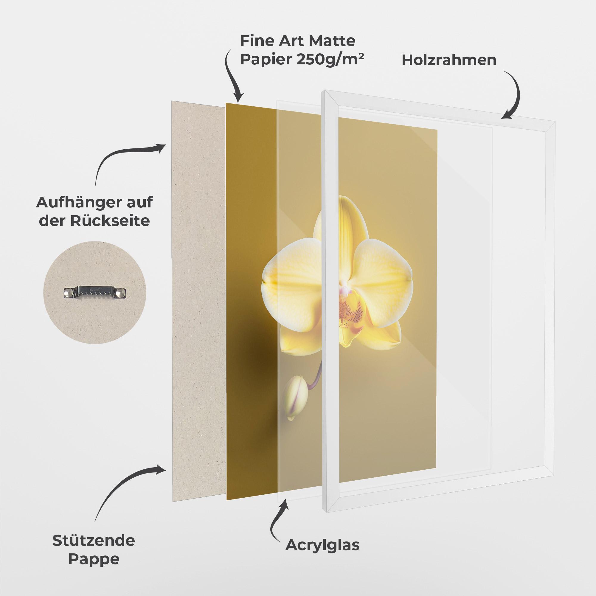 Gerahmte Poster Pastel Yellow Orchid mockup 1