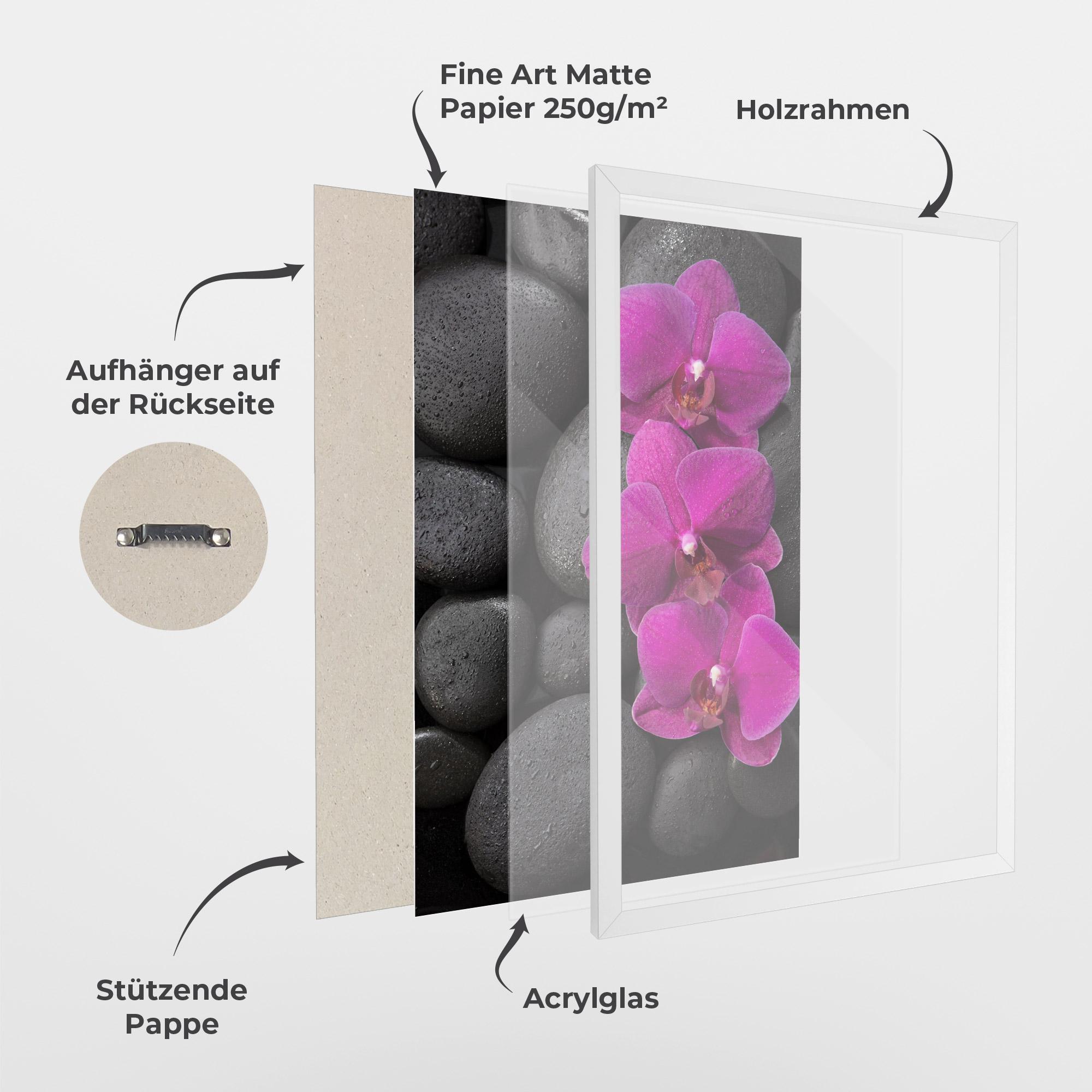 Gerahmte Poster Purple Orchid On Rocks mockup 1