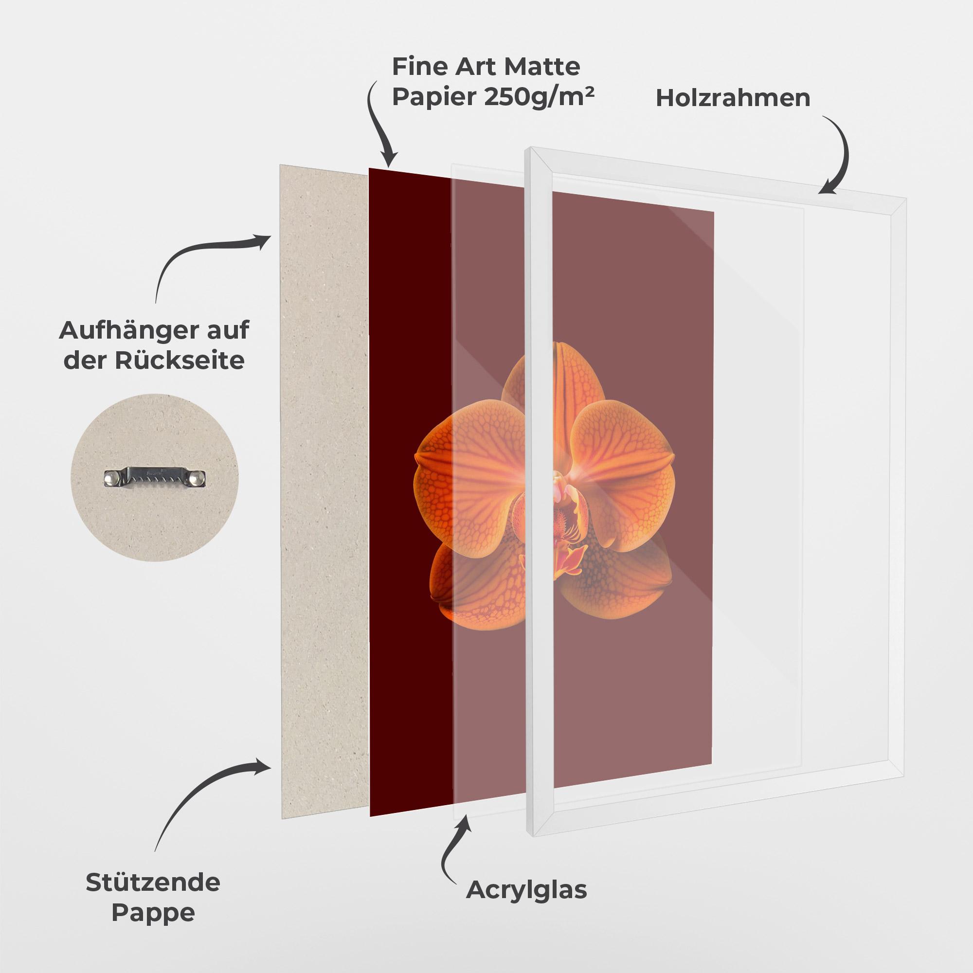 Gerahmte Poster Strong Orange Orchid mockup 1