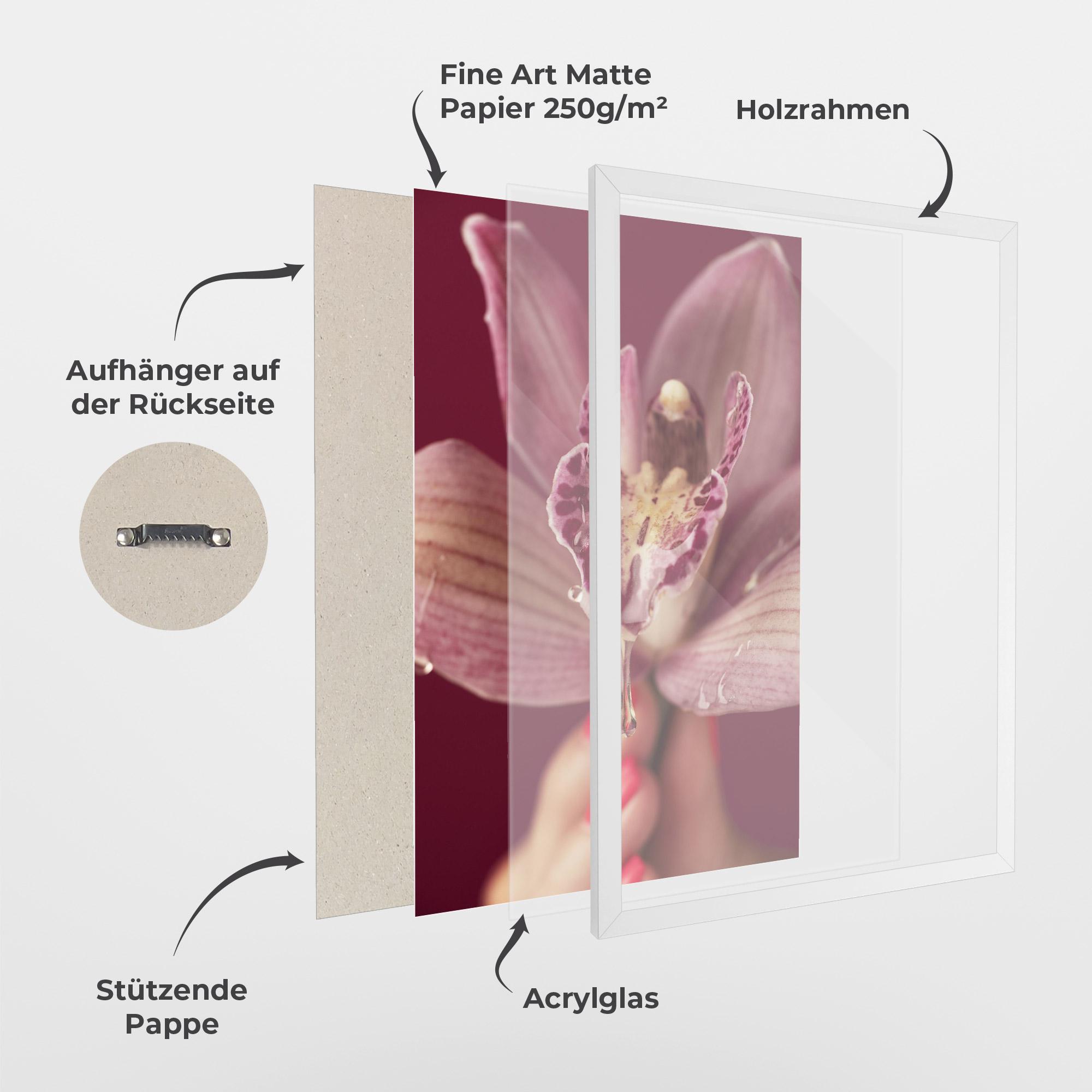 Gerahmte Poster Wet Orchid mockup 1