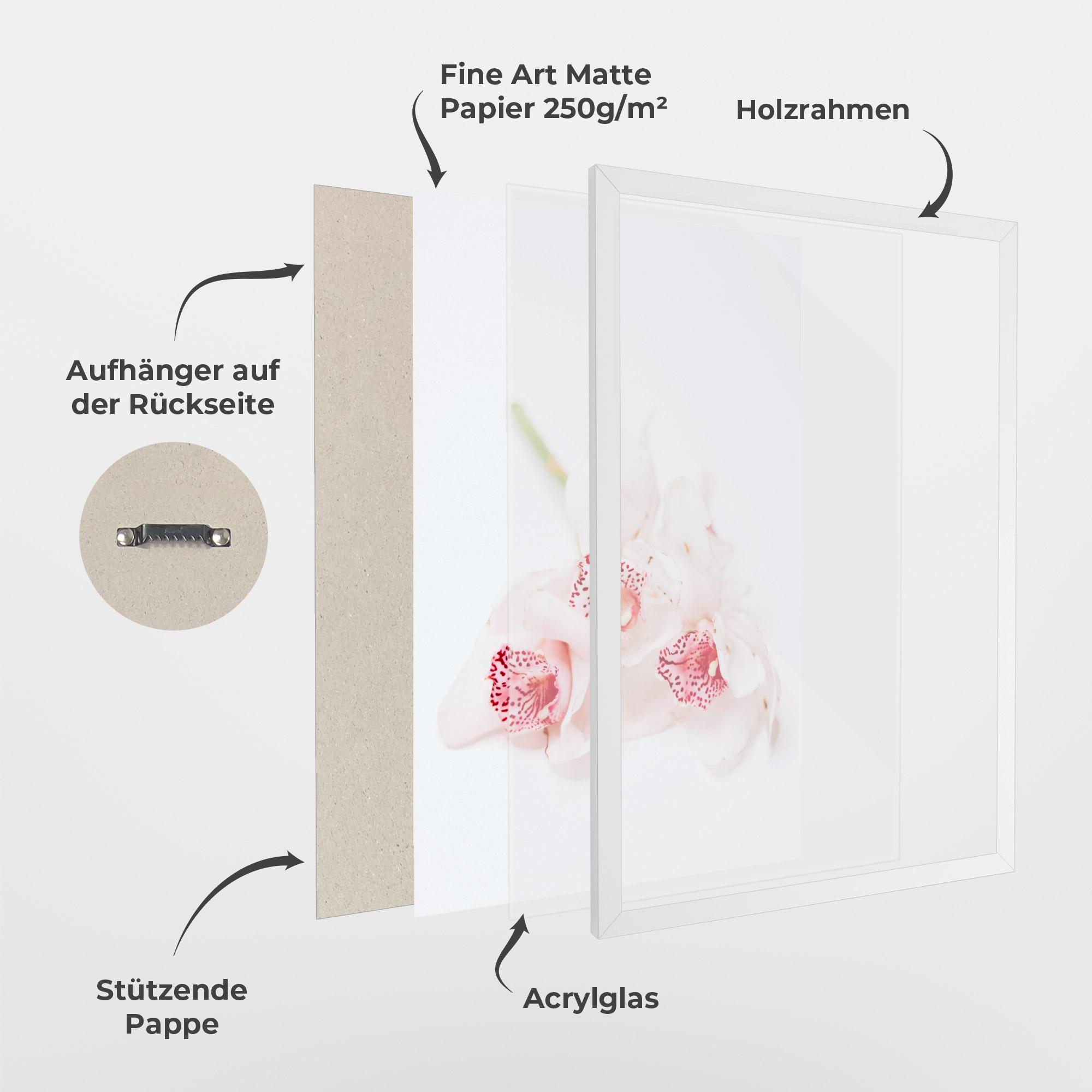 Gerahmte Poster White Orchid With Pink mockup 1